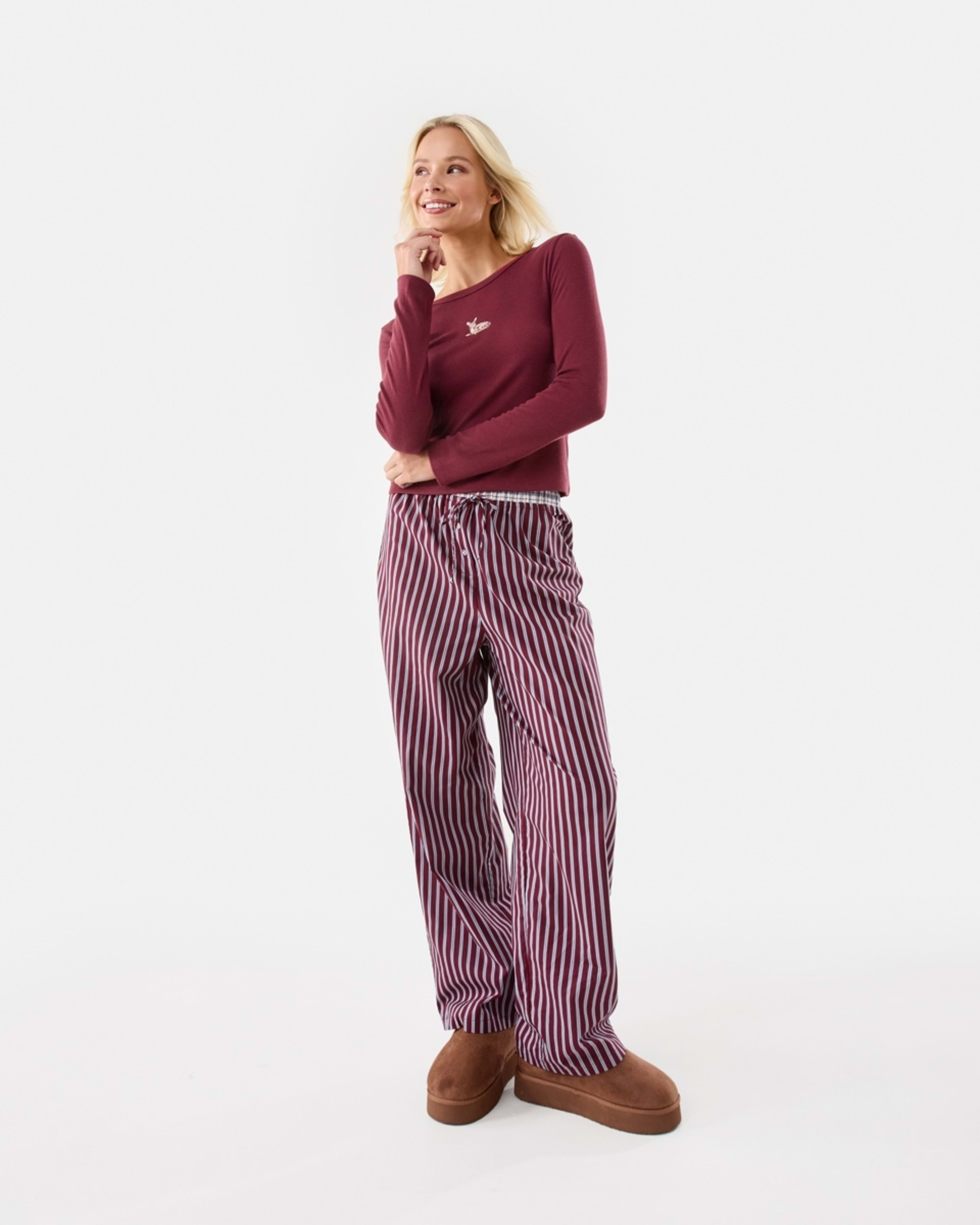 2 Contrast Waistband Woven Pants Ruby Strp, 2 of 6