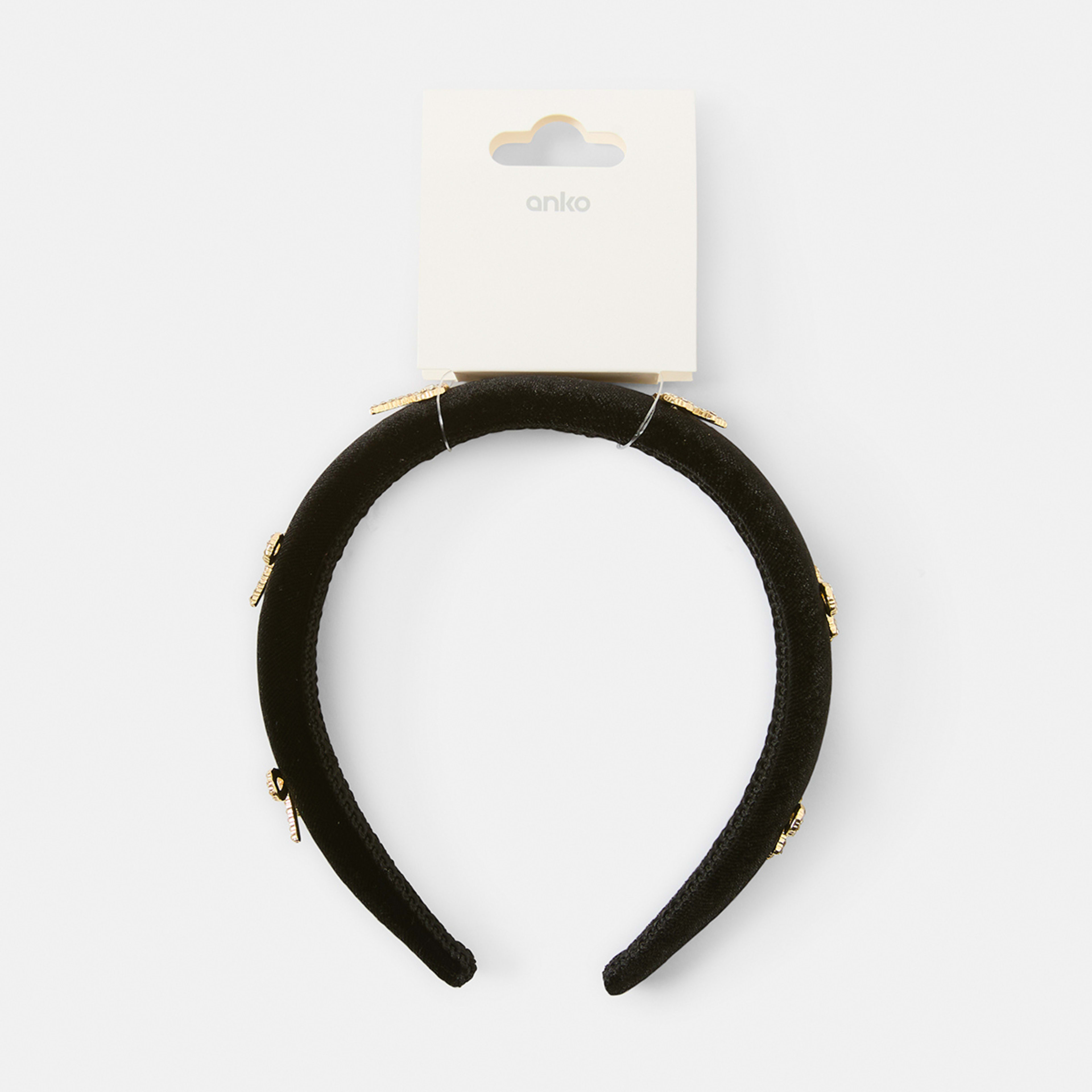 5 Black Diamante Bow Headband Black, 5 of 5