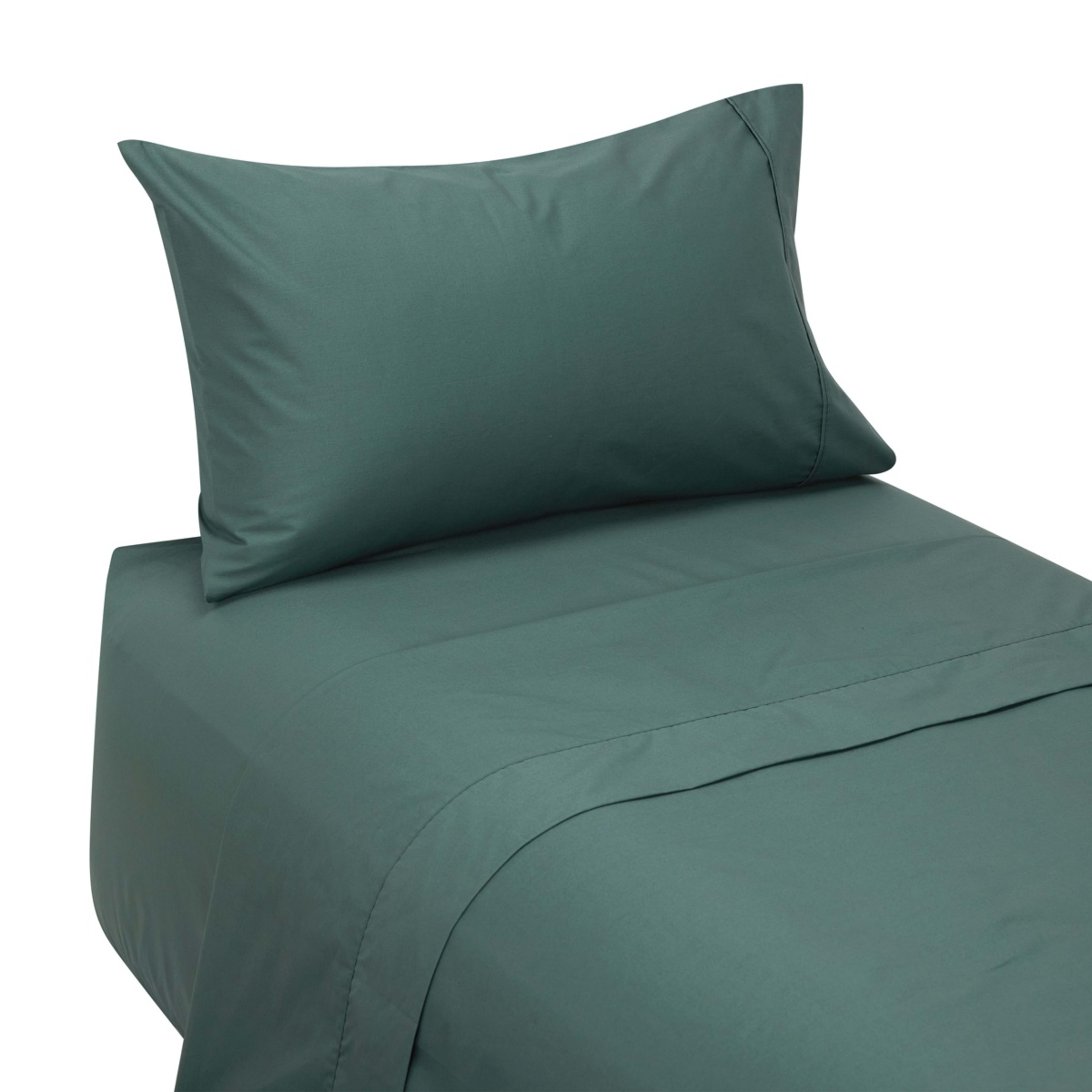 5 250 Thread Count Cotton Rich Sheet Set - Single Bed, Teal, 5 of 7