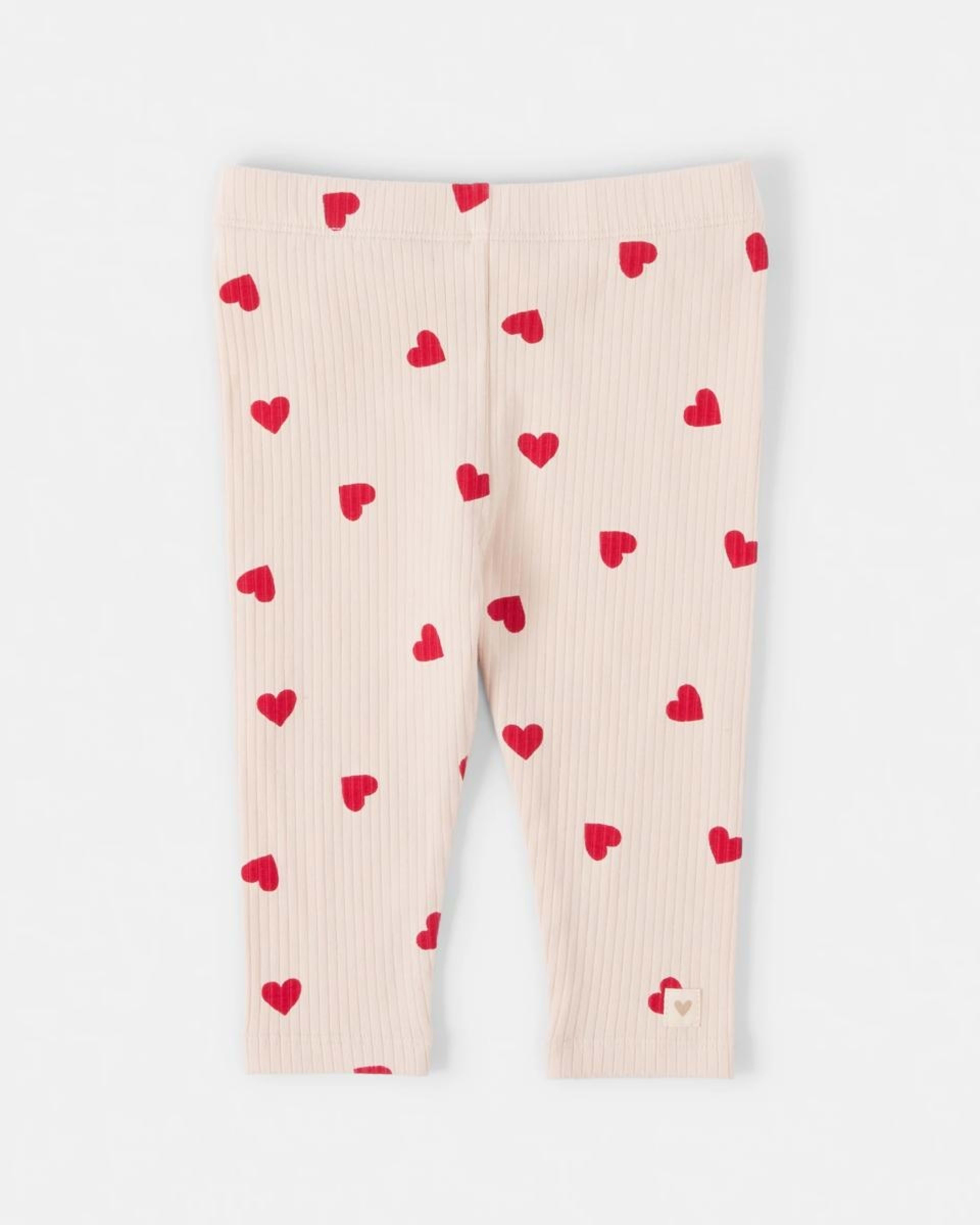 4 Lantern Sleeve Rib Leggings Set Red Hearts, 4 of 6