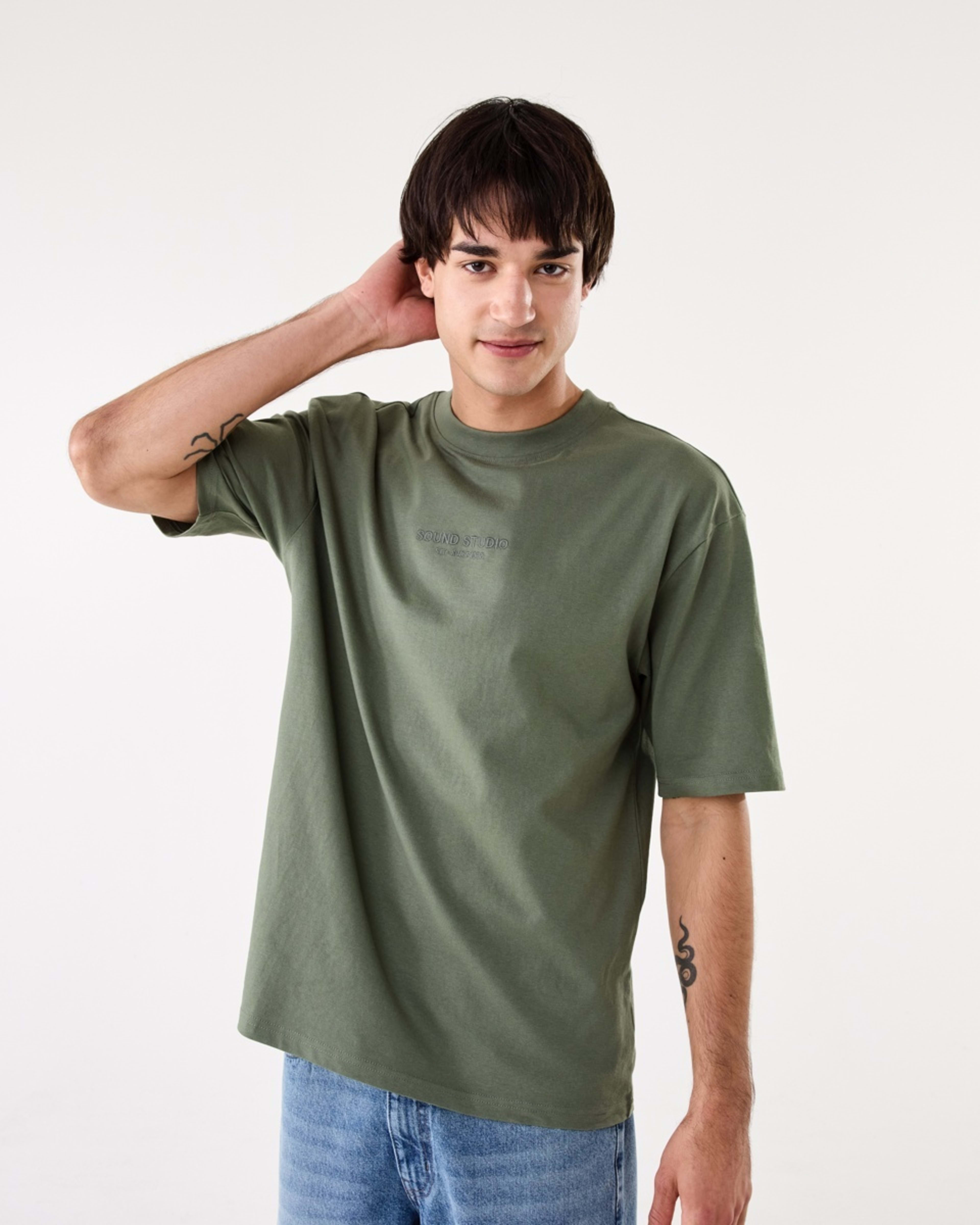 1 Oversized Print T-shirt Grn Agave, 1 of 10