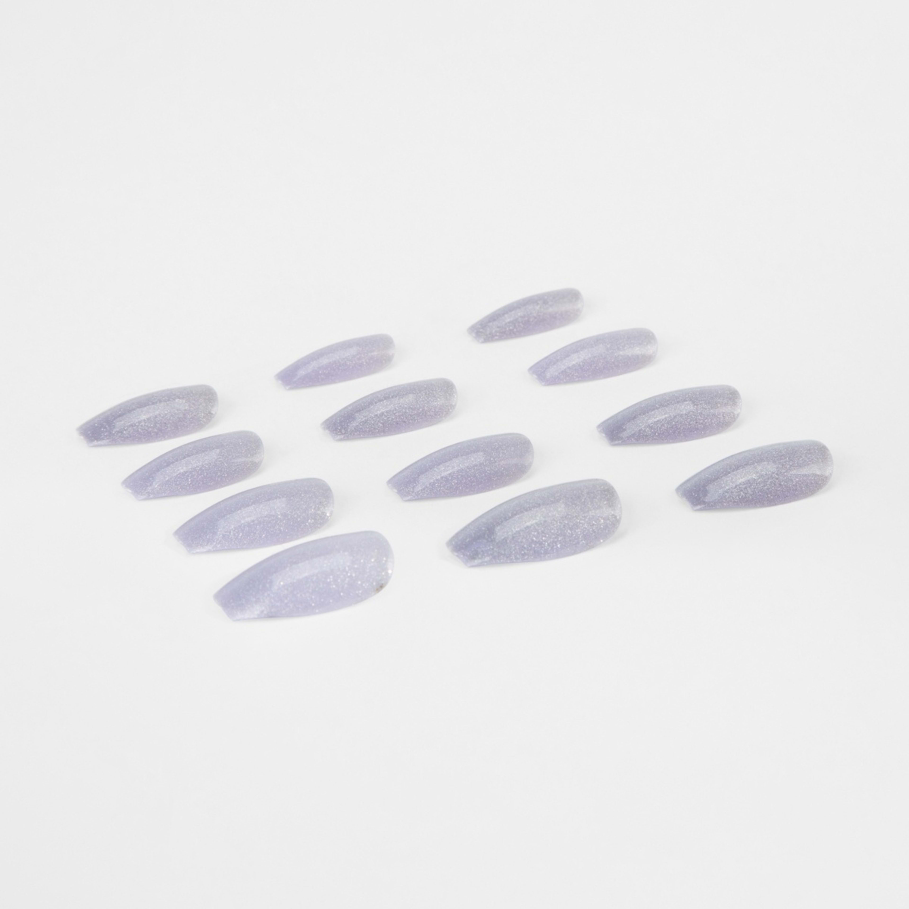 OXX Cosmetics 24 Pack False Nails with Adhesive - Coffin Shape, Lilac ...