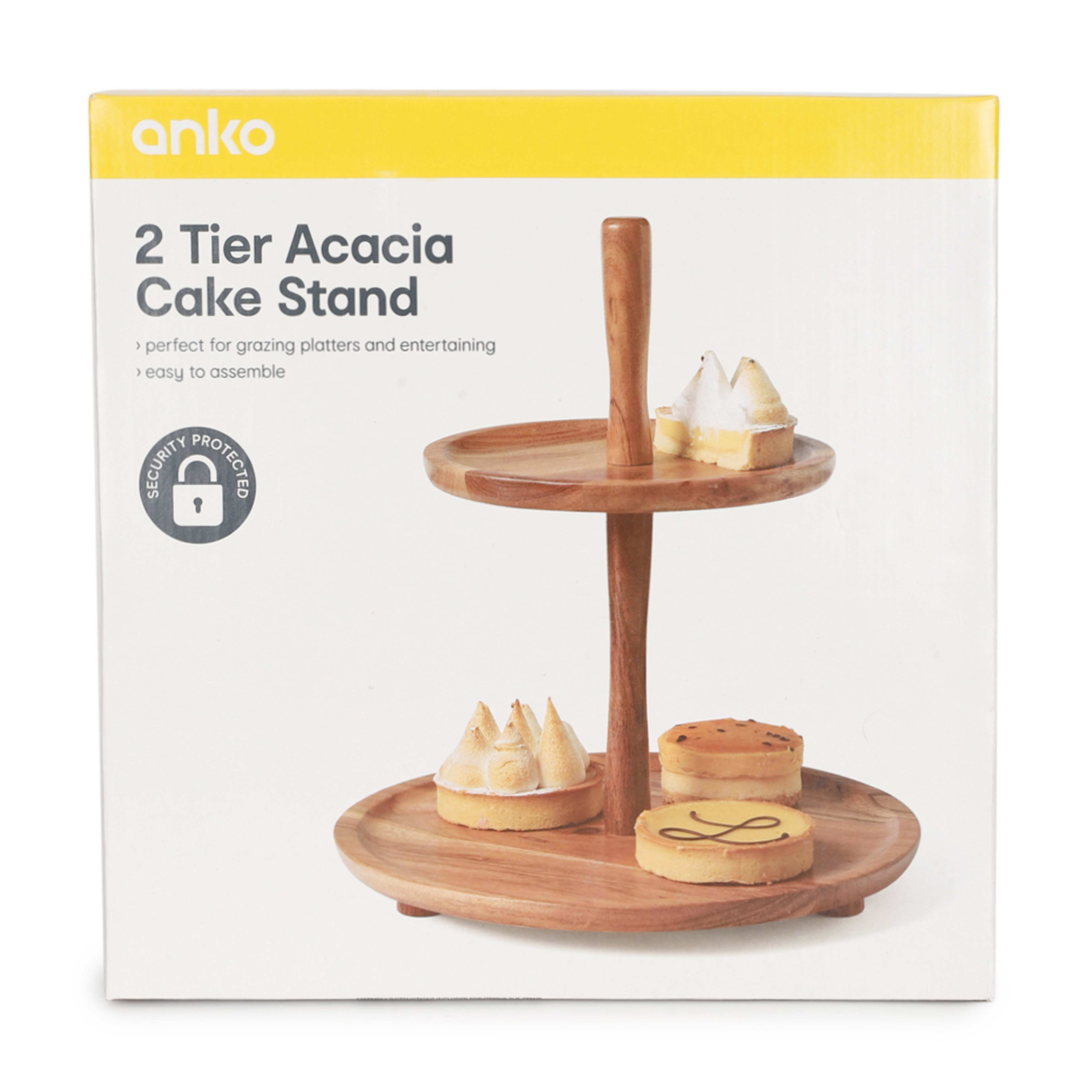 7 2 Tier Acacia Cake Stand - Brown, 7 of 8