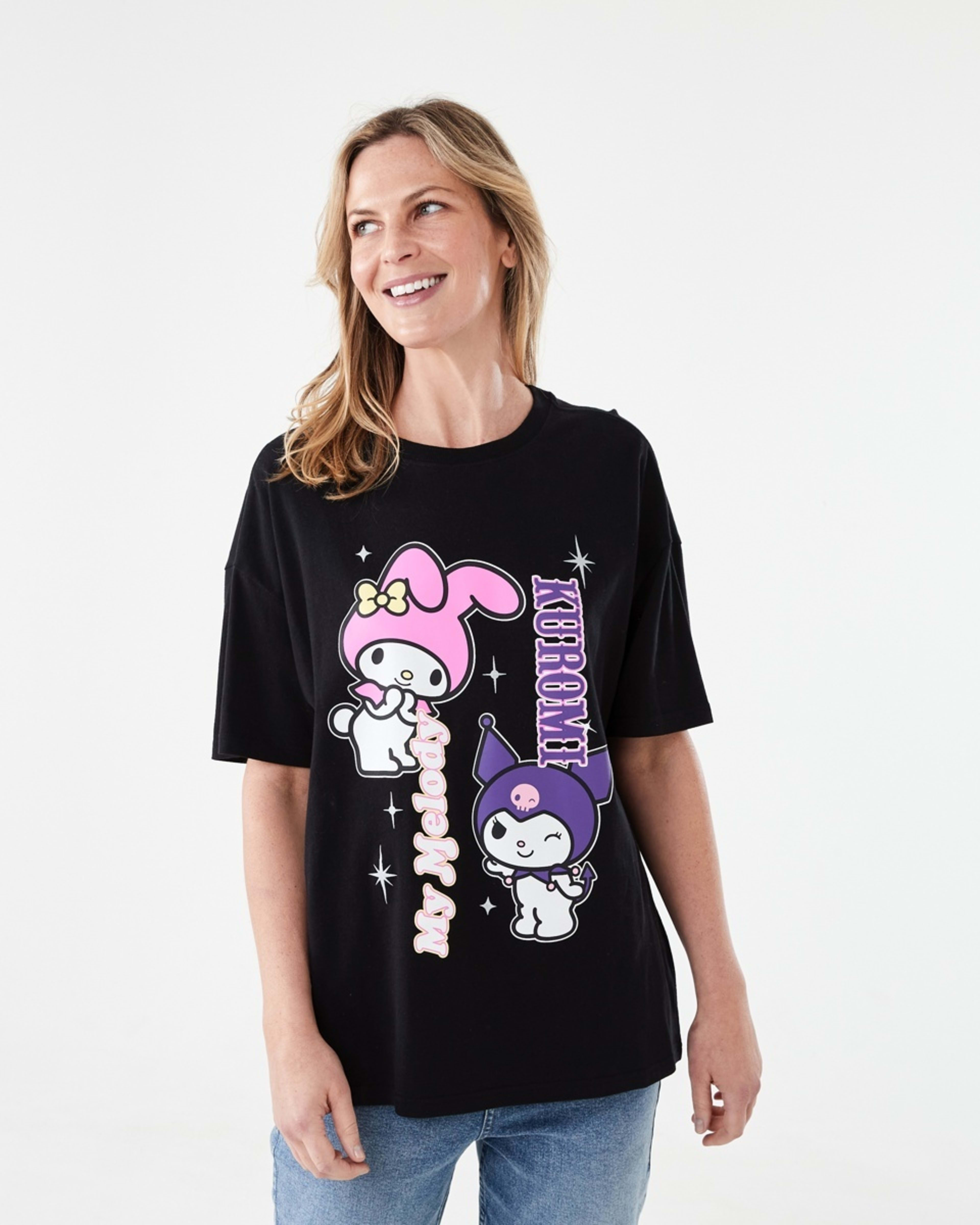 1 Kuromi & My Melody License Short Sleeve T-shirt Kuromimel