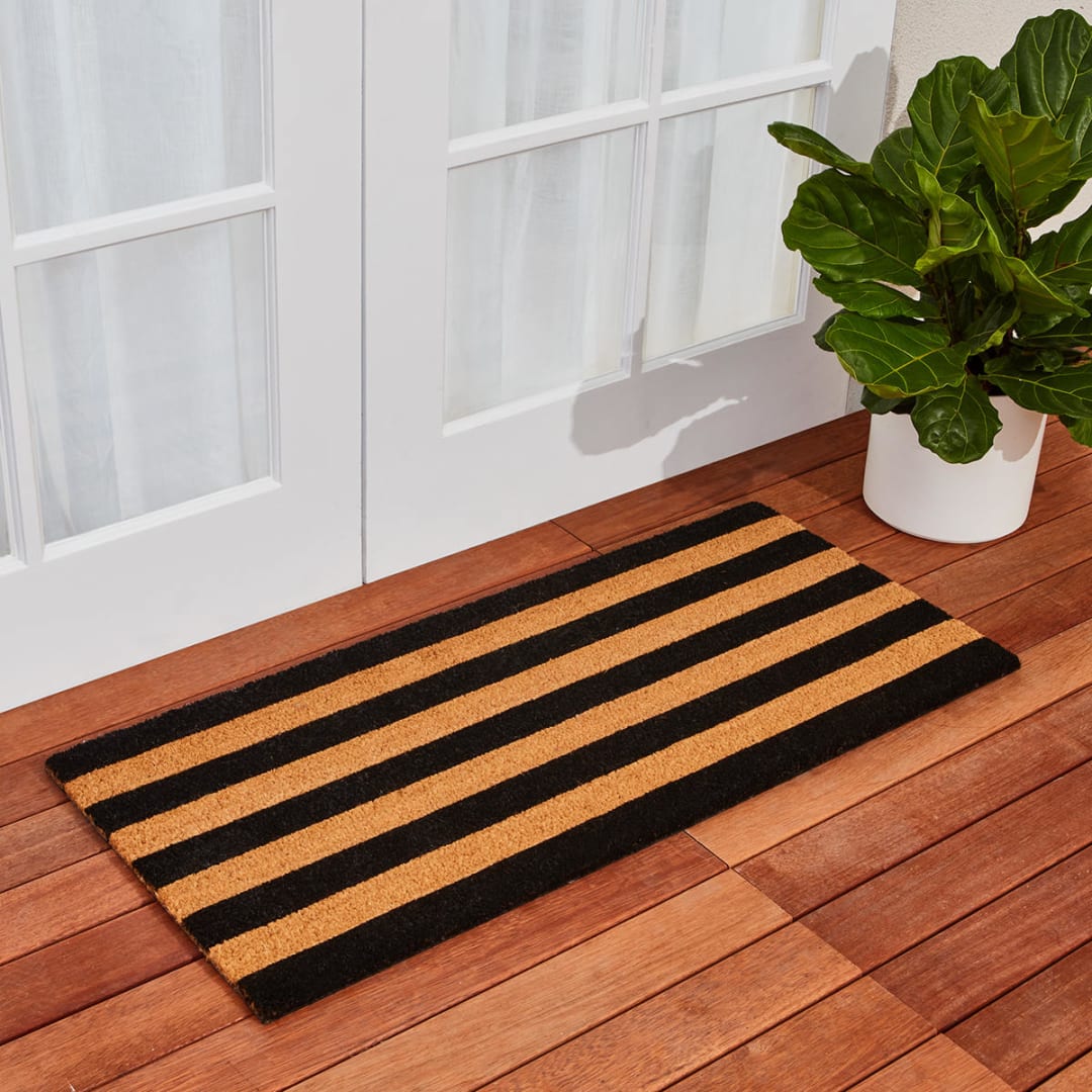 Striped Coir Mat Large Kmart