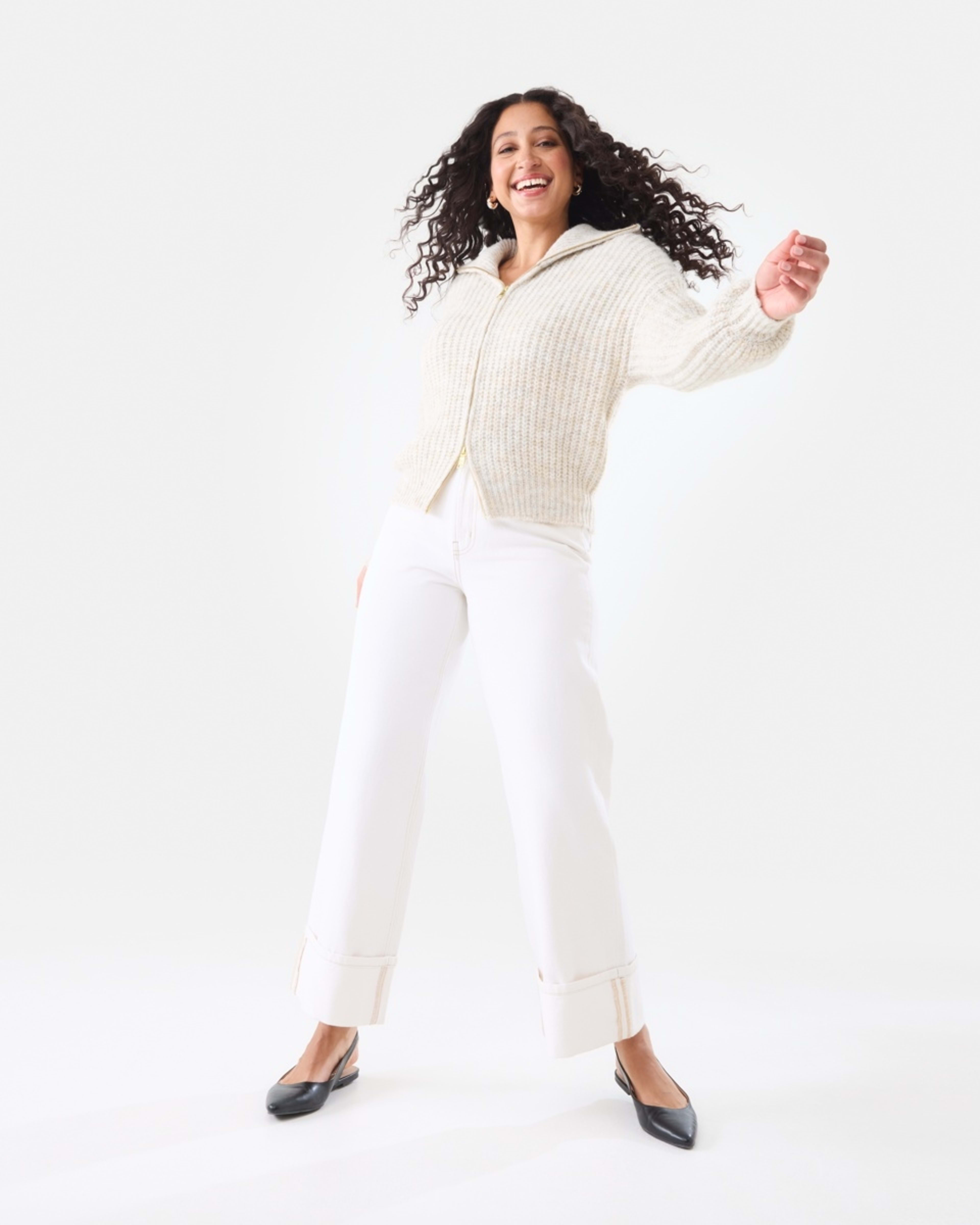 3 Fisherman Rib Knit Bomber Bge Otml, 3 of 9
