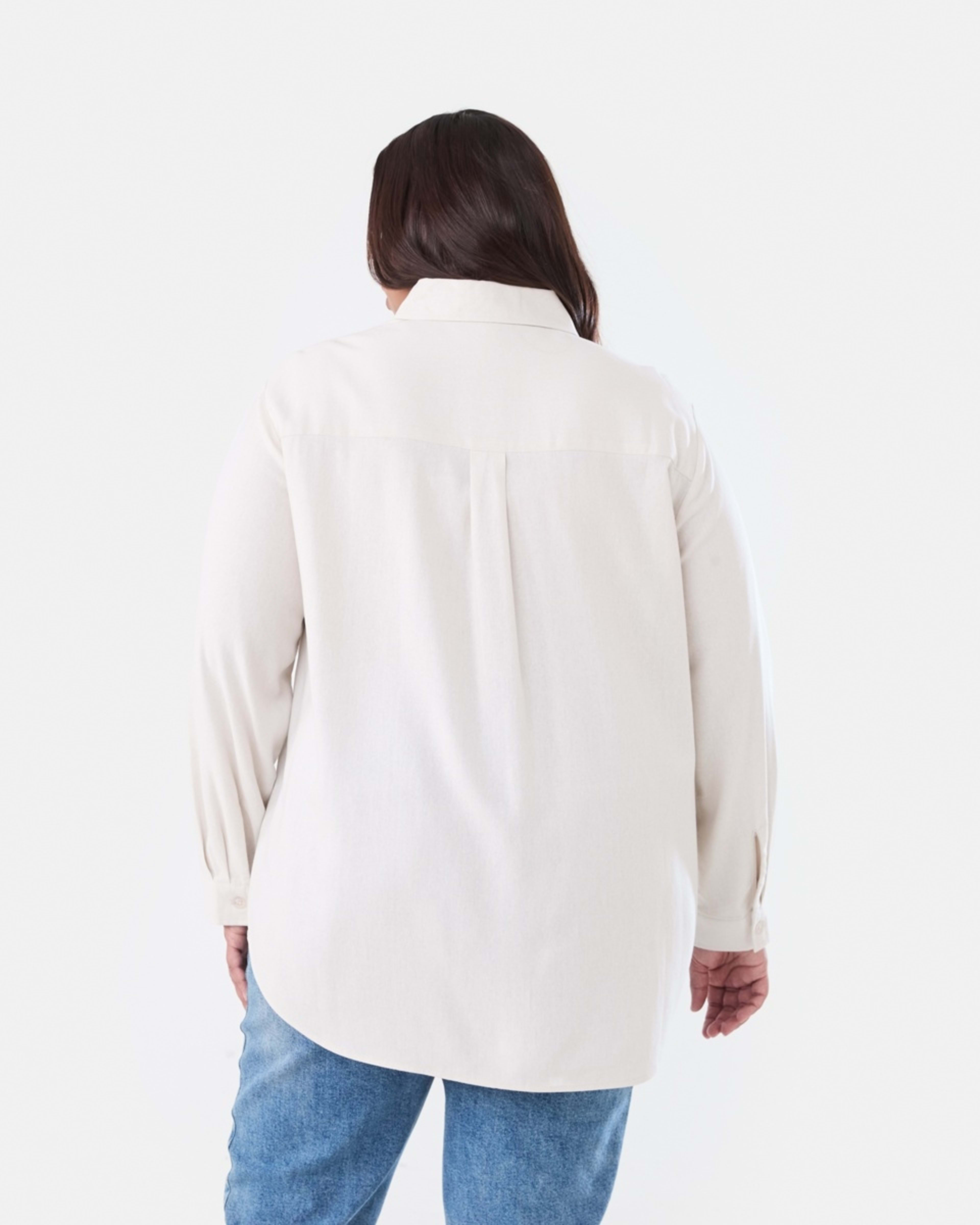 3 Curve Long Sleeve Shirt NATURAL BEIGE, 3 of 6