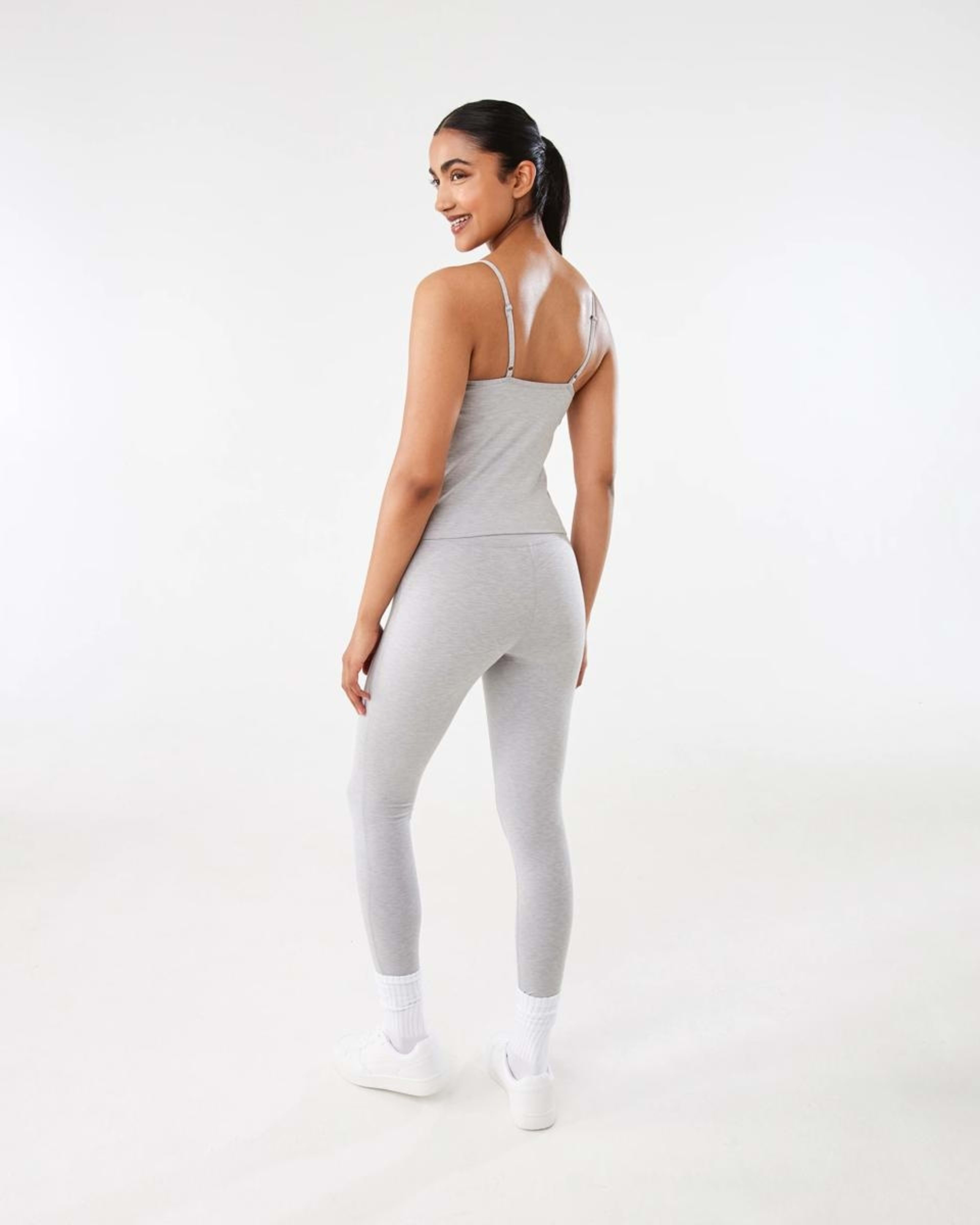 4 Active Womens Soft Touch Leggings Grey Marle, 4 of 6