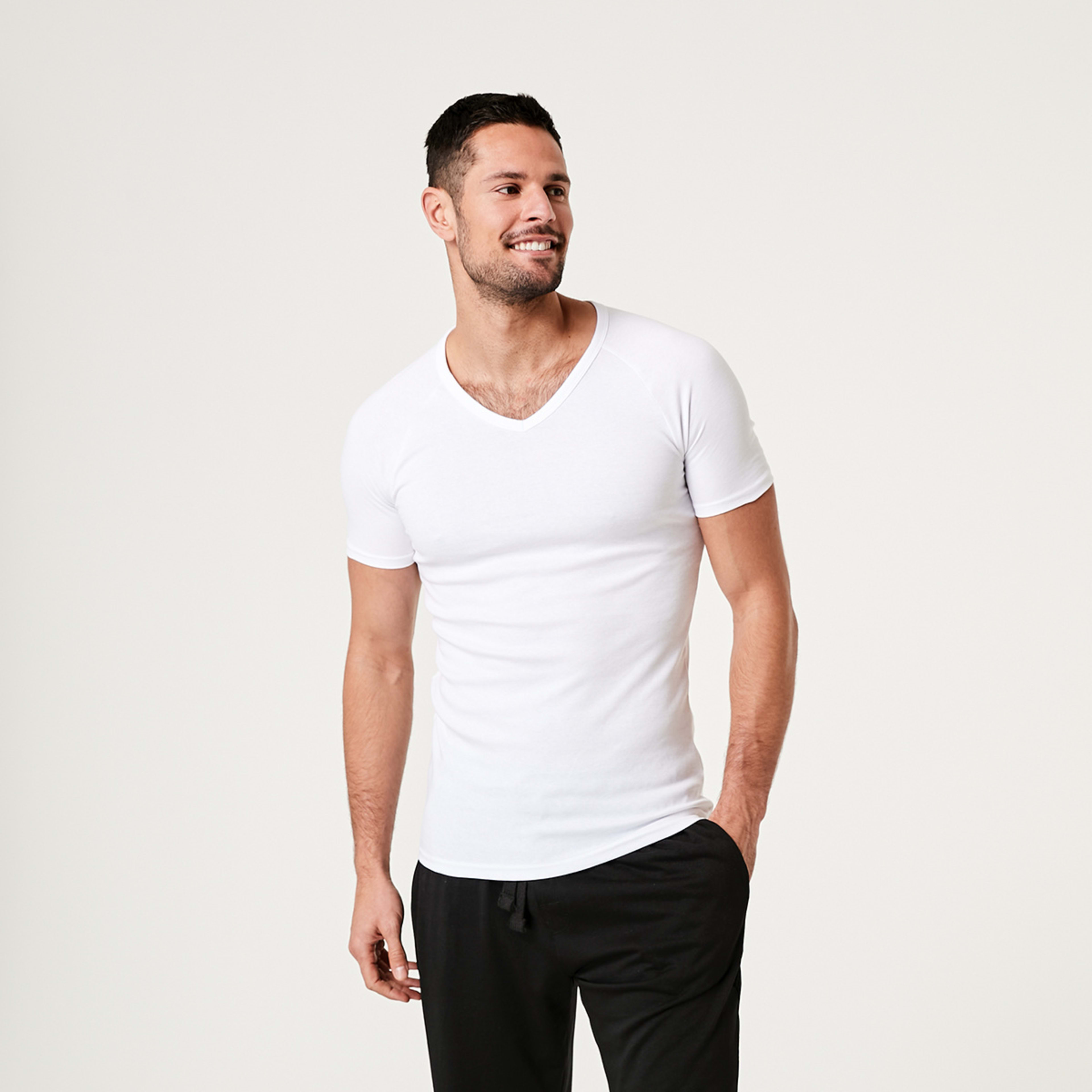 1 2 Pack Raglan Sleeve V-Neck Tee White, 1 of 9