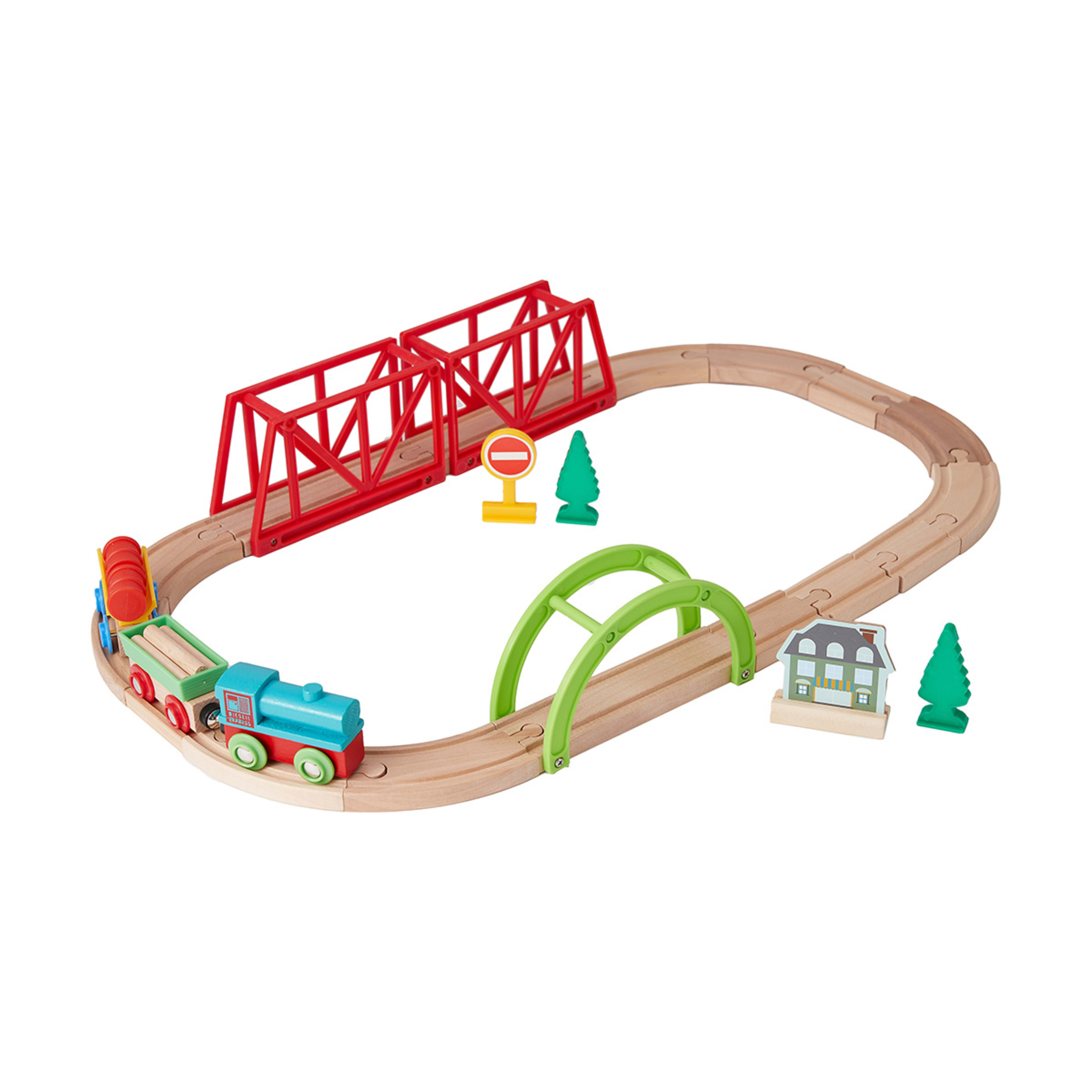 30 Piece Wooden Train Set Kmart