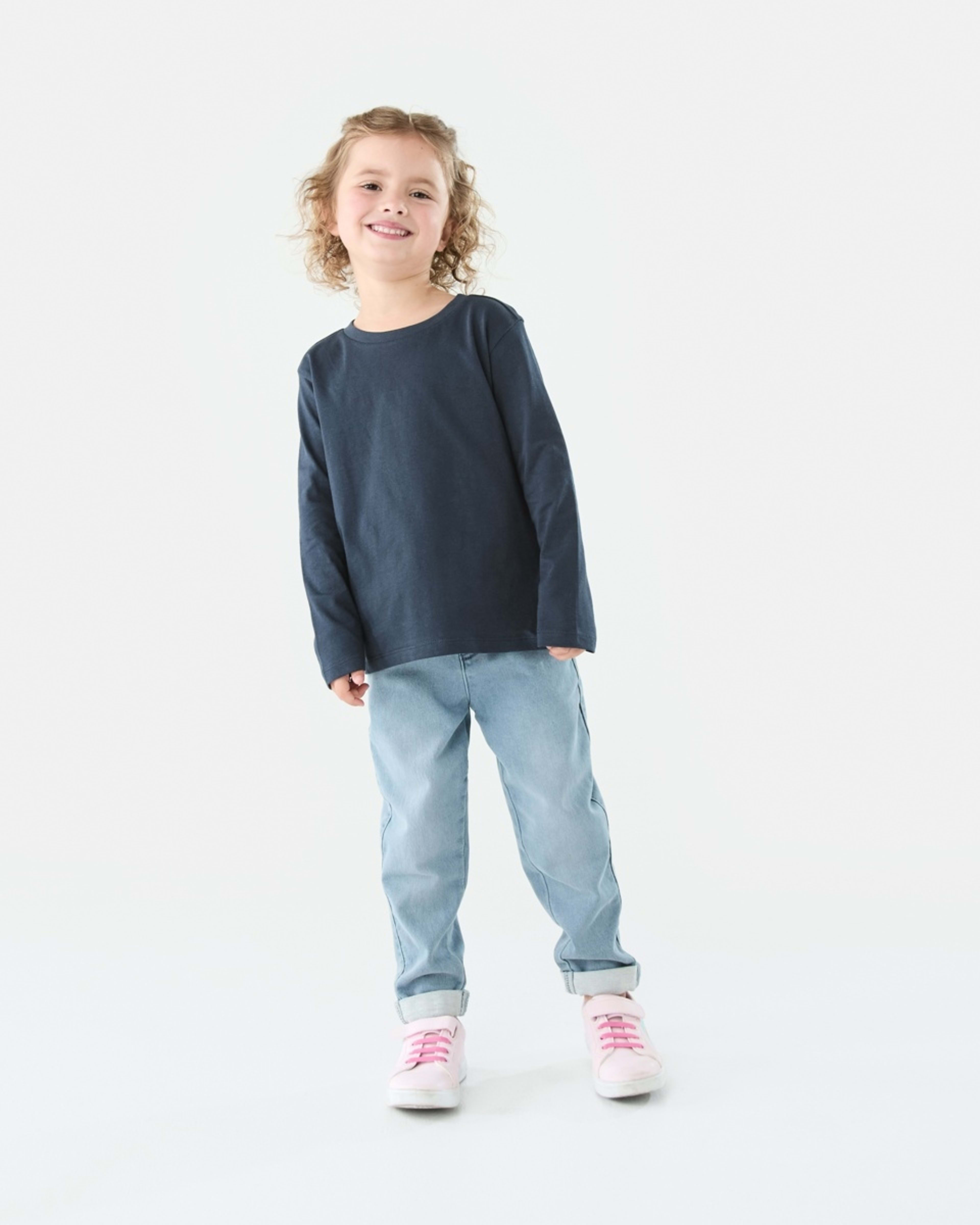 5 Long Sleeve Plain T-shirt Dress Blue, 5 of 8