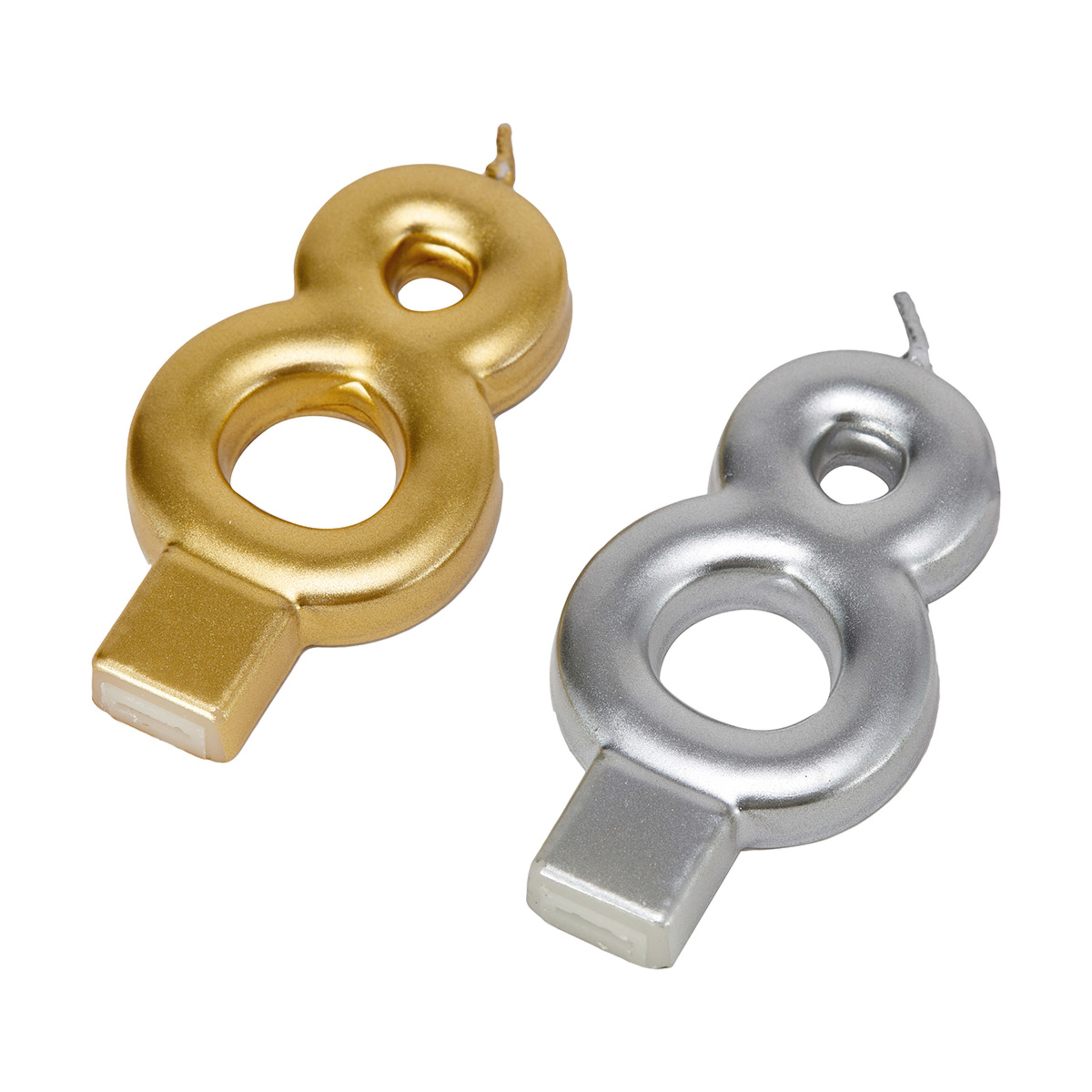 Metallic Candle Number 8 Assorted Kmart