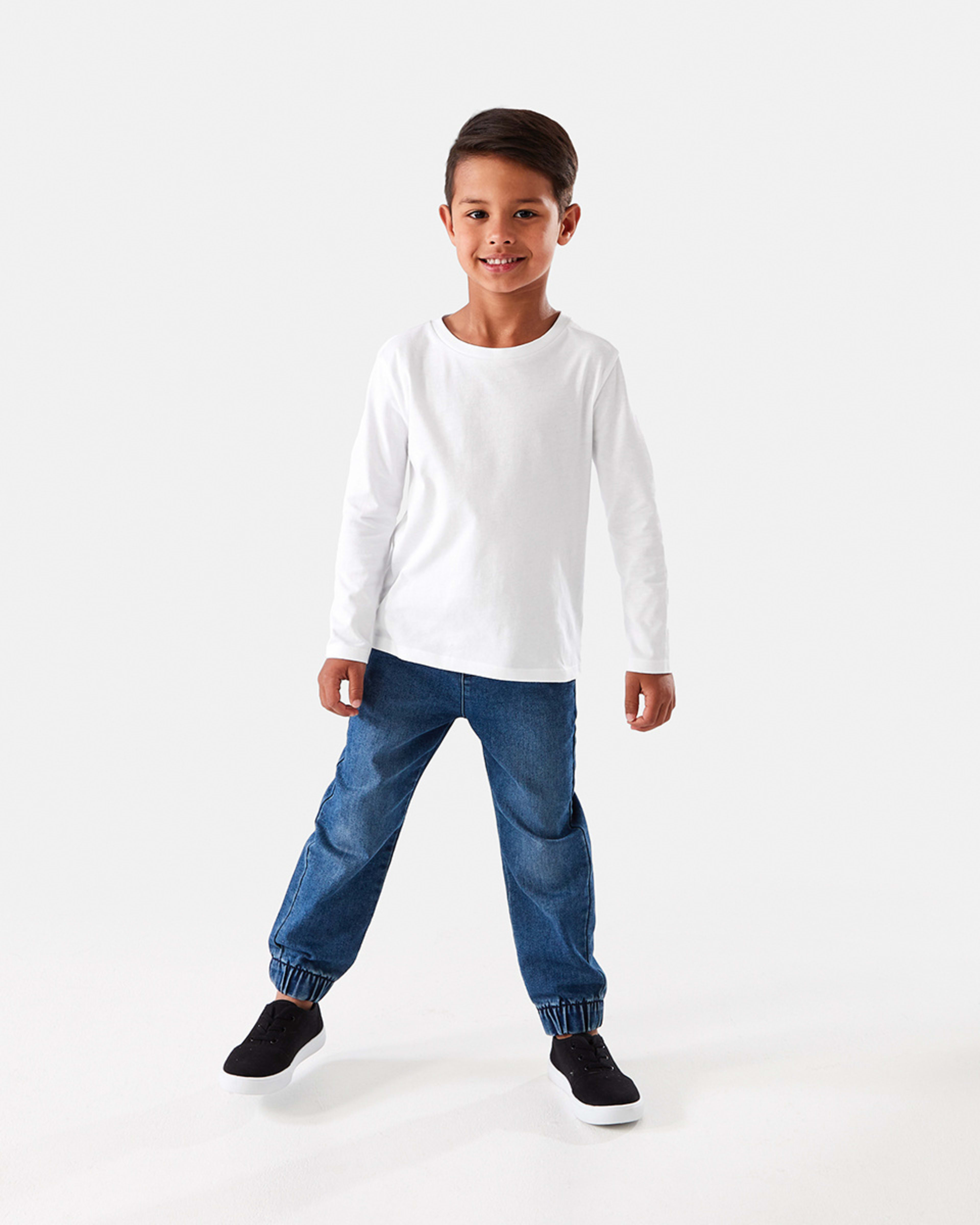 5 Long Sleeve Plain T-shirt White, 5 of 8