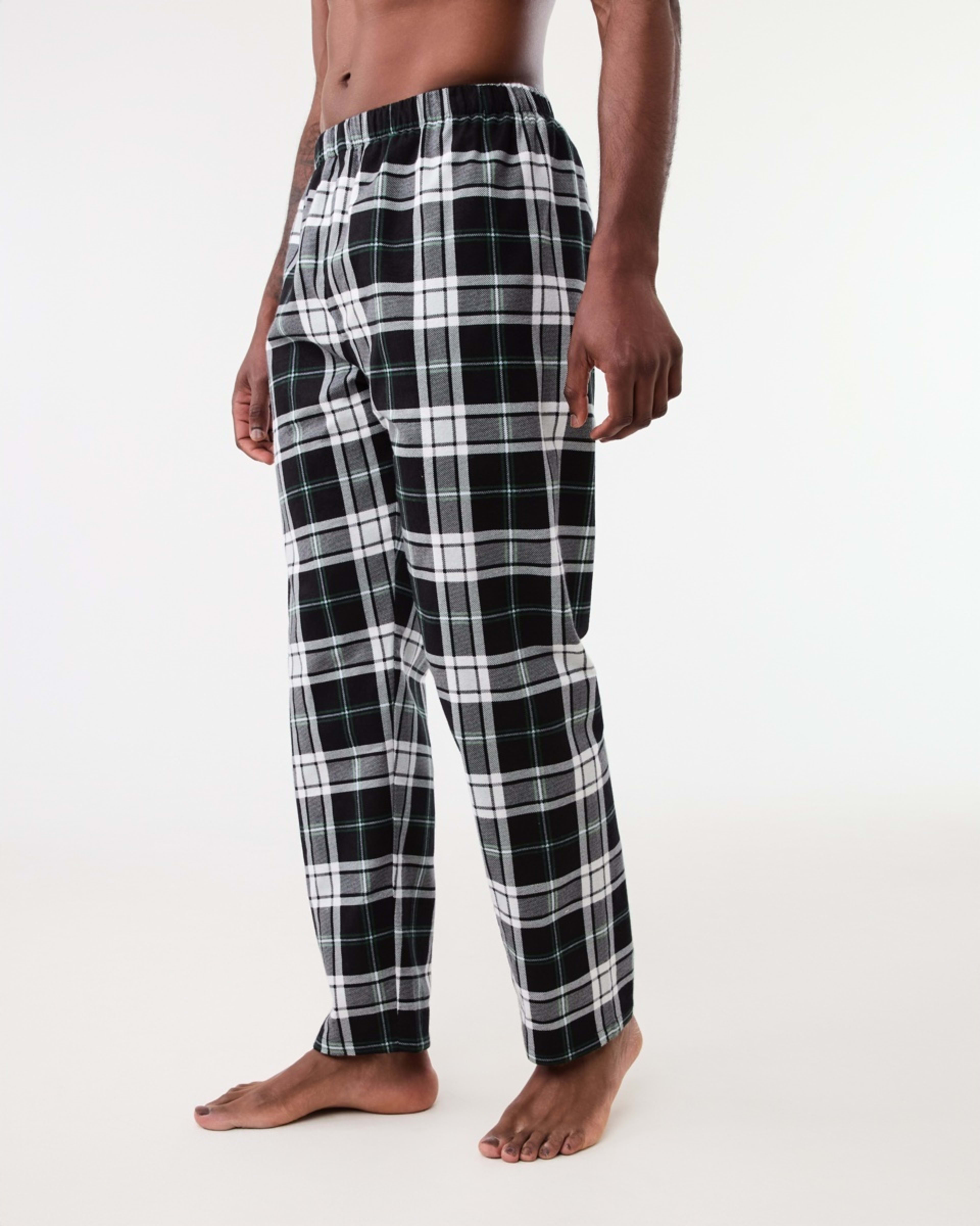 2 Flannel Sleep Pants Blk Check, 2 of 5