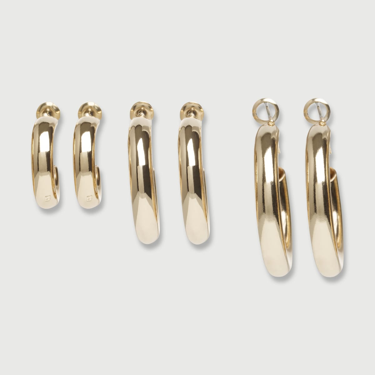 triple gold hoop earrings