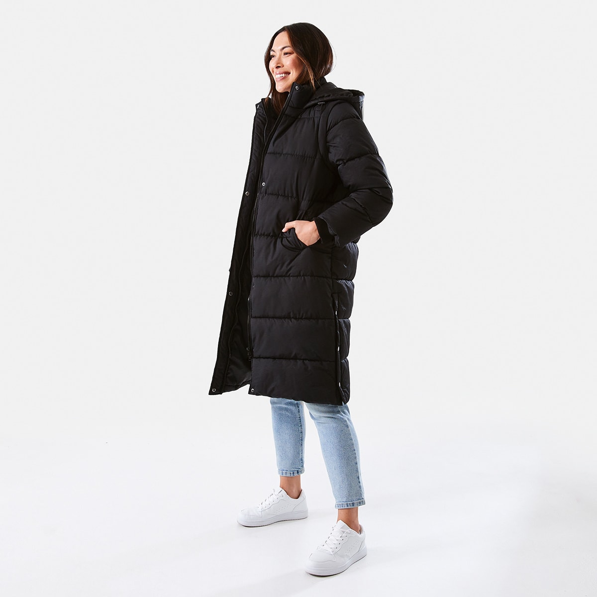 Hybrid Longline Puffer Jacket Kmart NZ