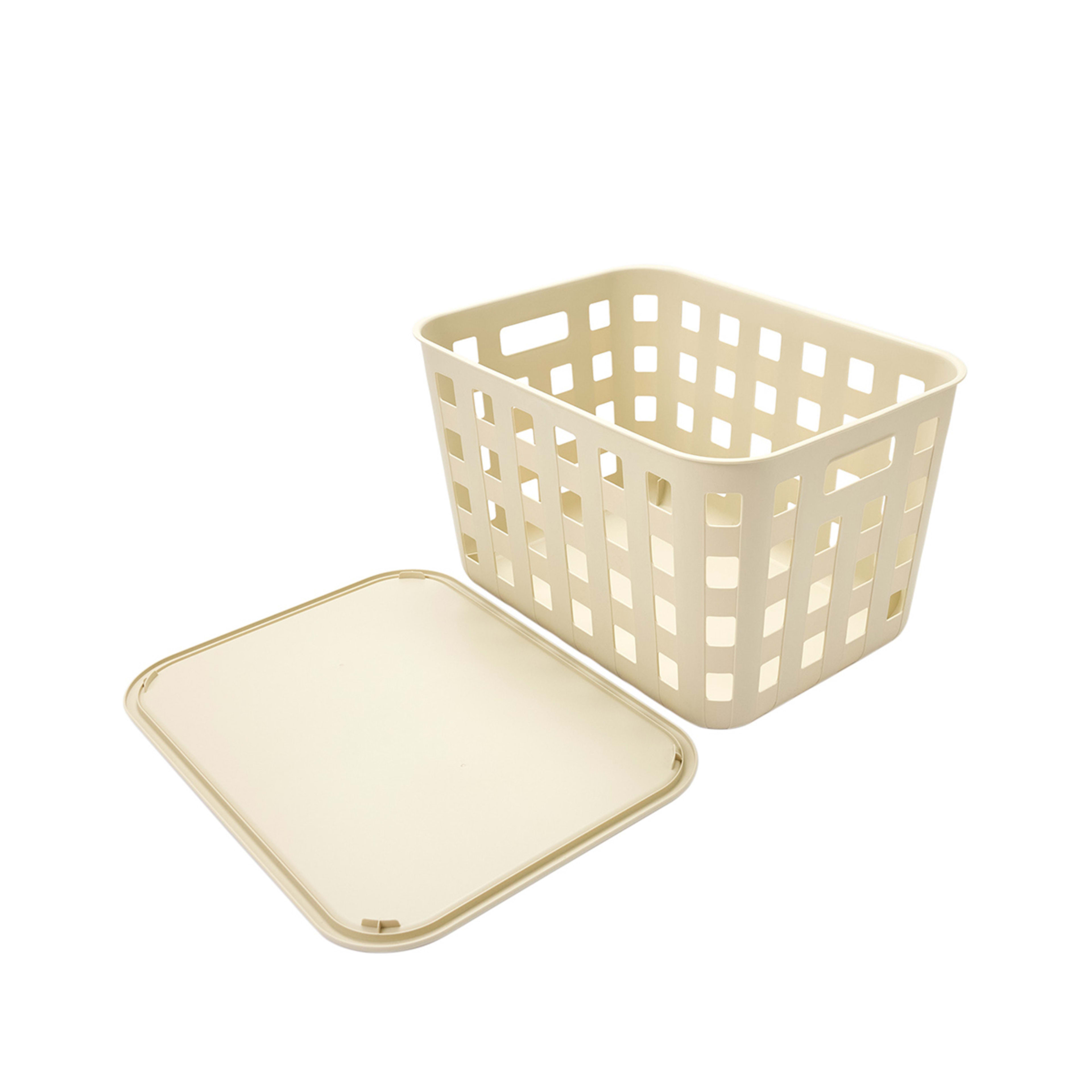 5 45L Rectangle Trellis Basket with Lid - Beige, 5 of 8
