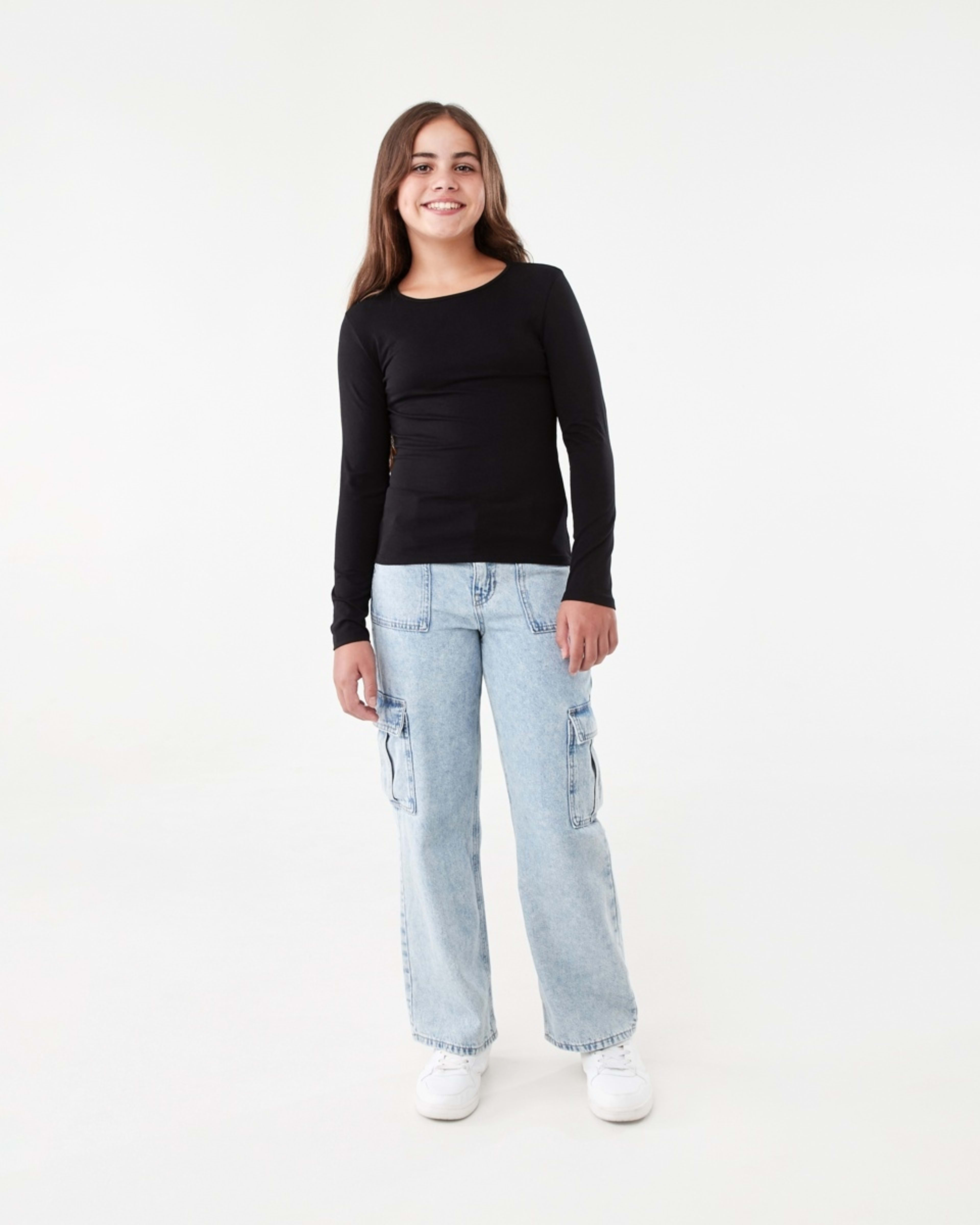 5 Plain Long Sleeve Top Black, 5 of 8