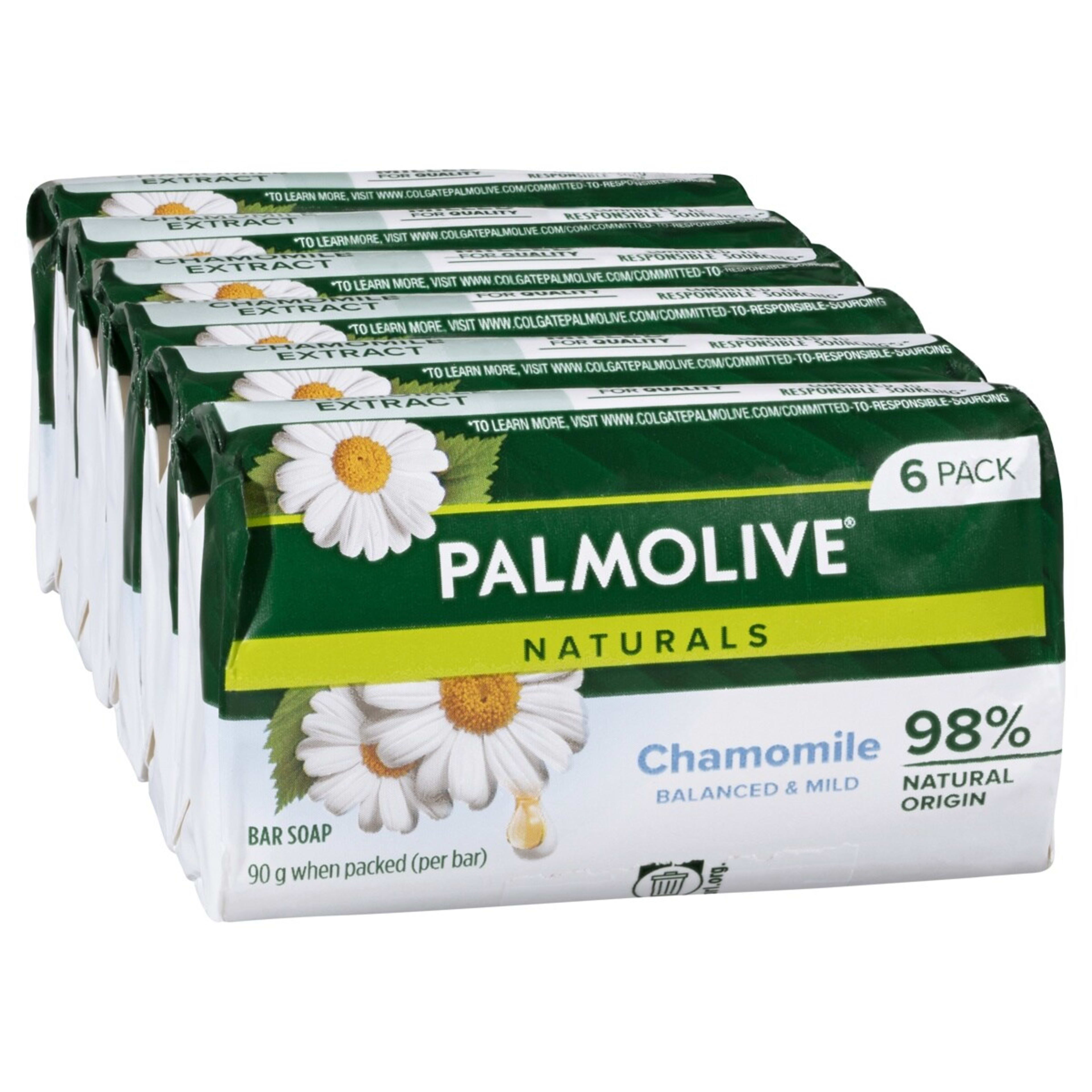 1 Palmolive 6 Pack Naturals Balanced and Mild Bar Soap - Chamomile