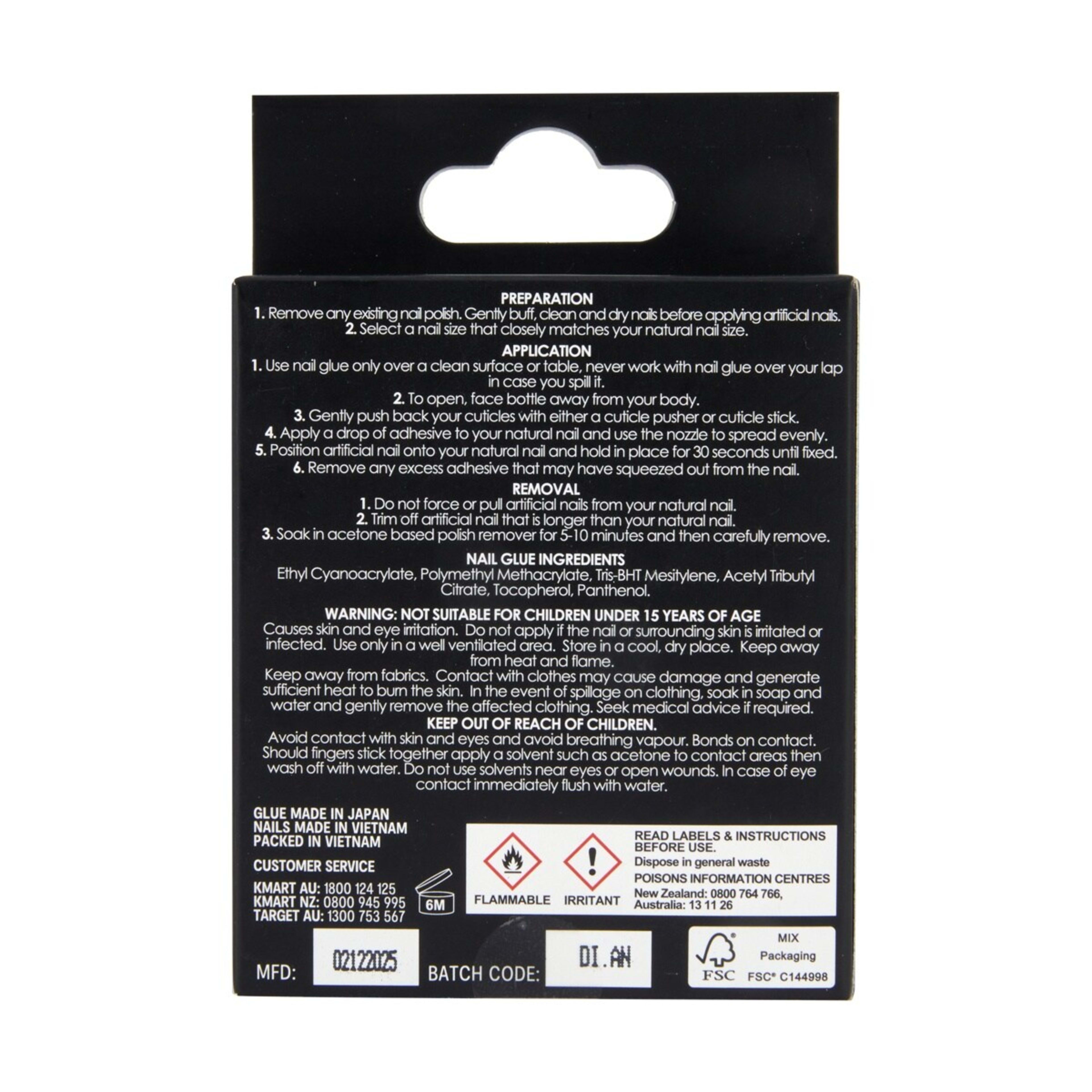 2 OXX Cosmetics 24 Pack Artificial Nails with Adhesive - Almond Shape, Pearl Glazed, 2 of 5