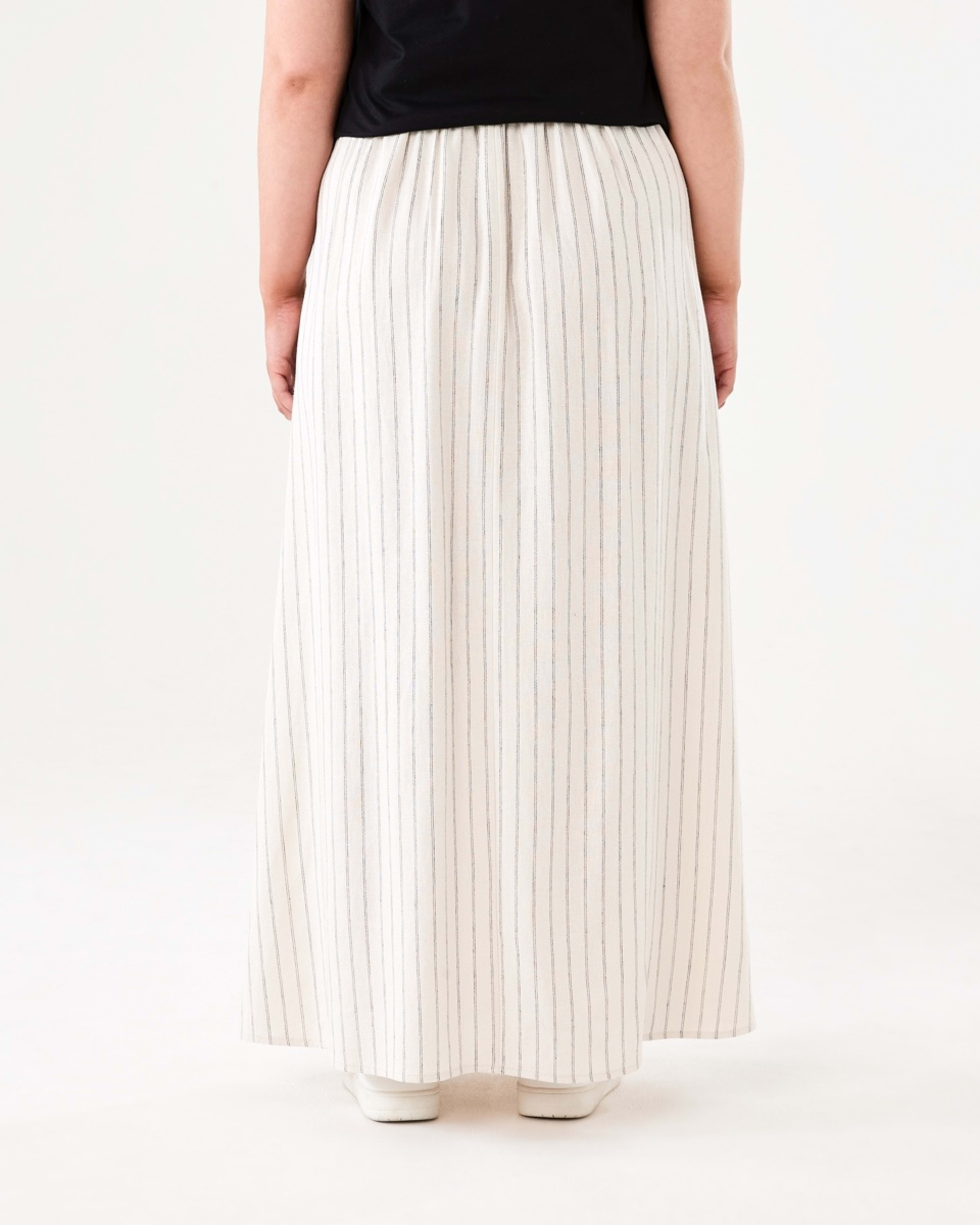3 Linen Blend Maxi Skirt DOUBLE STRIPE, 3 of 4
