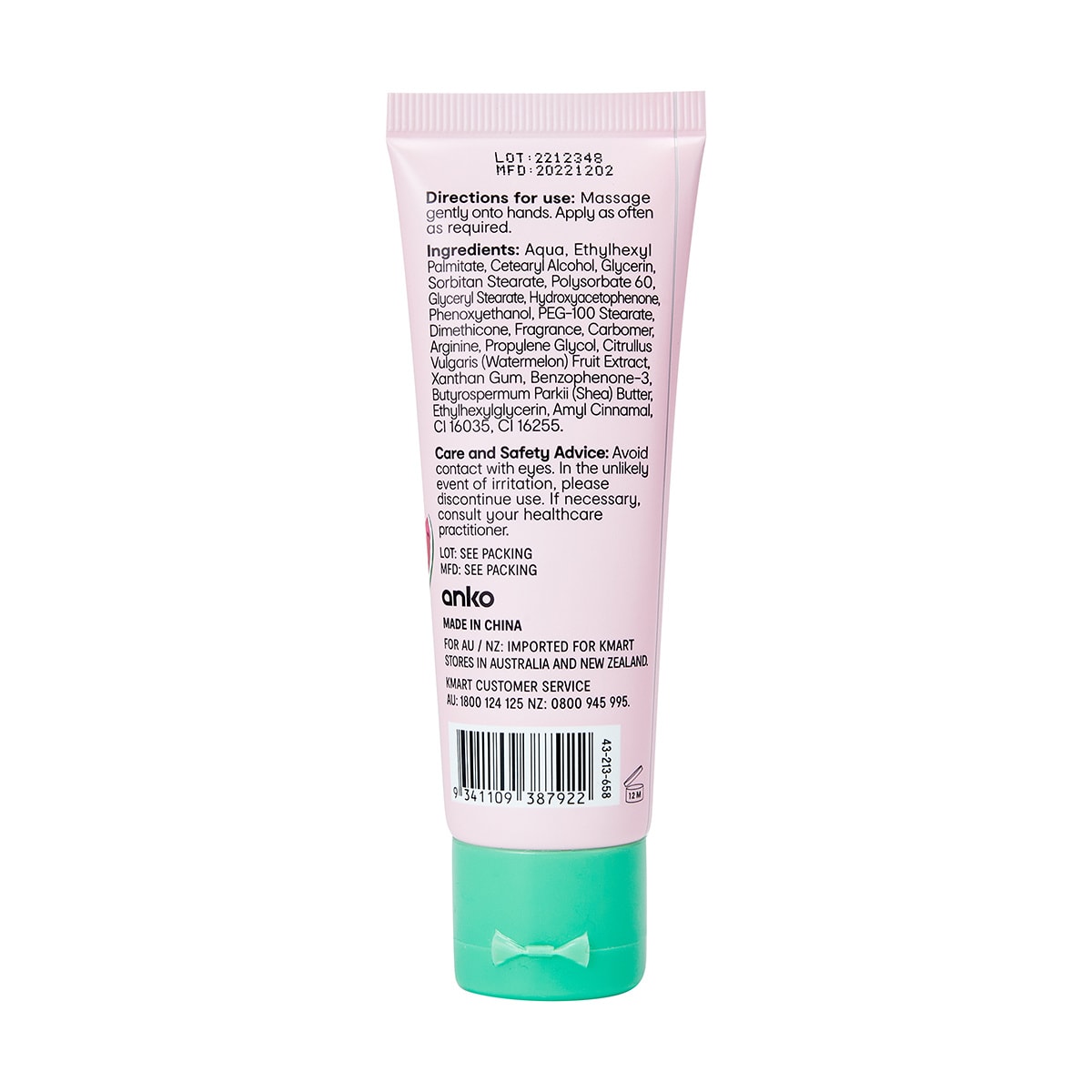 Moisturising Hand Cream 50ml Watermelon Kmart