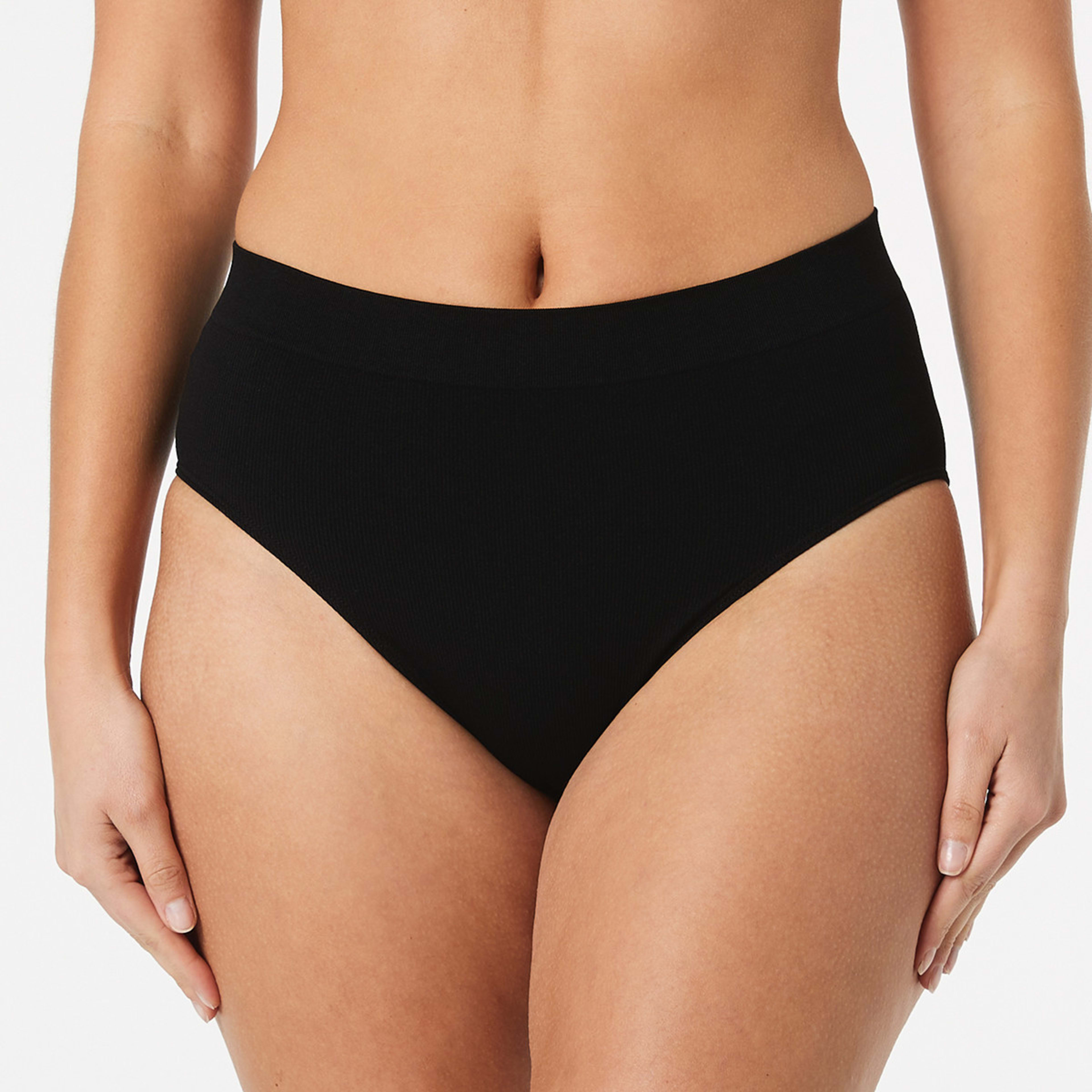 3 3 Pack Rib Seamfree Full Briefs Bk Gm Bk, 3 of 7