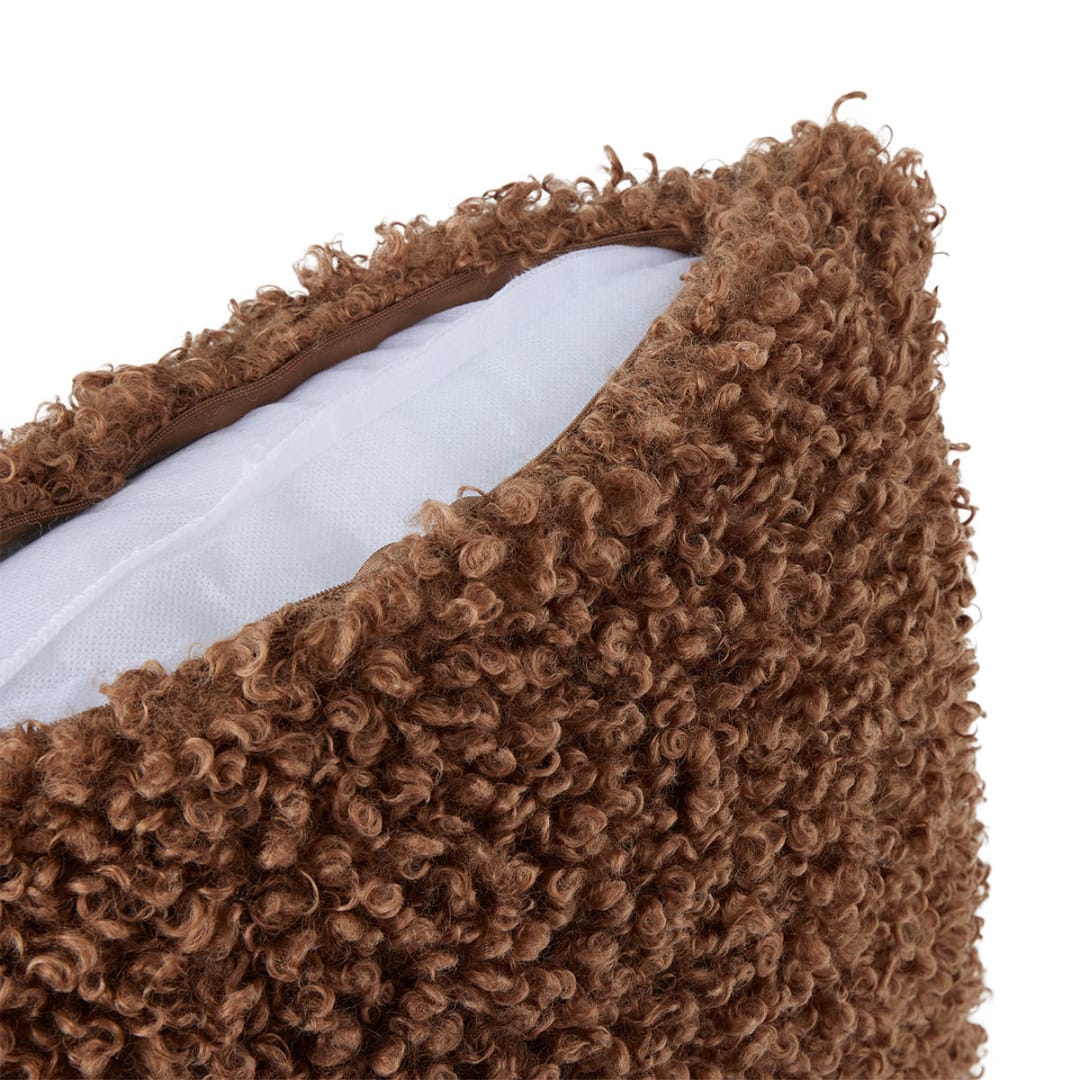 43cm Felix Boucle Cushion Tan Kmart