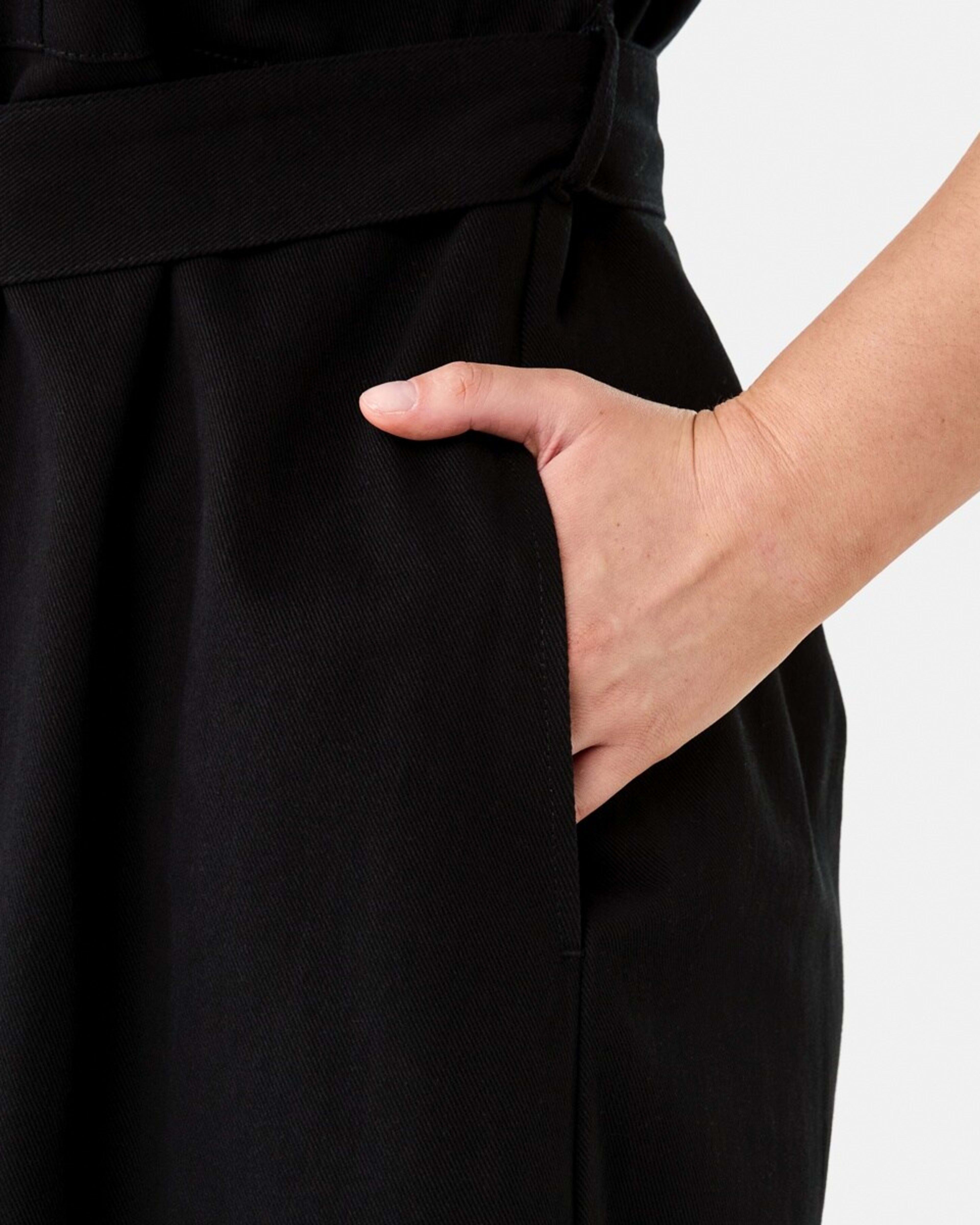8 Short Sleeve Denim Button Through Midi Dress BLACK, 8 of 9