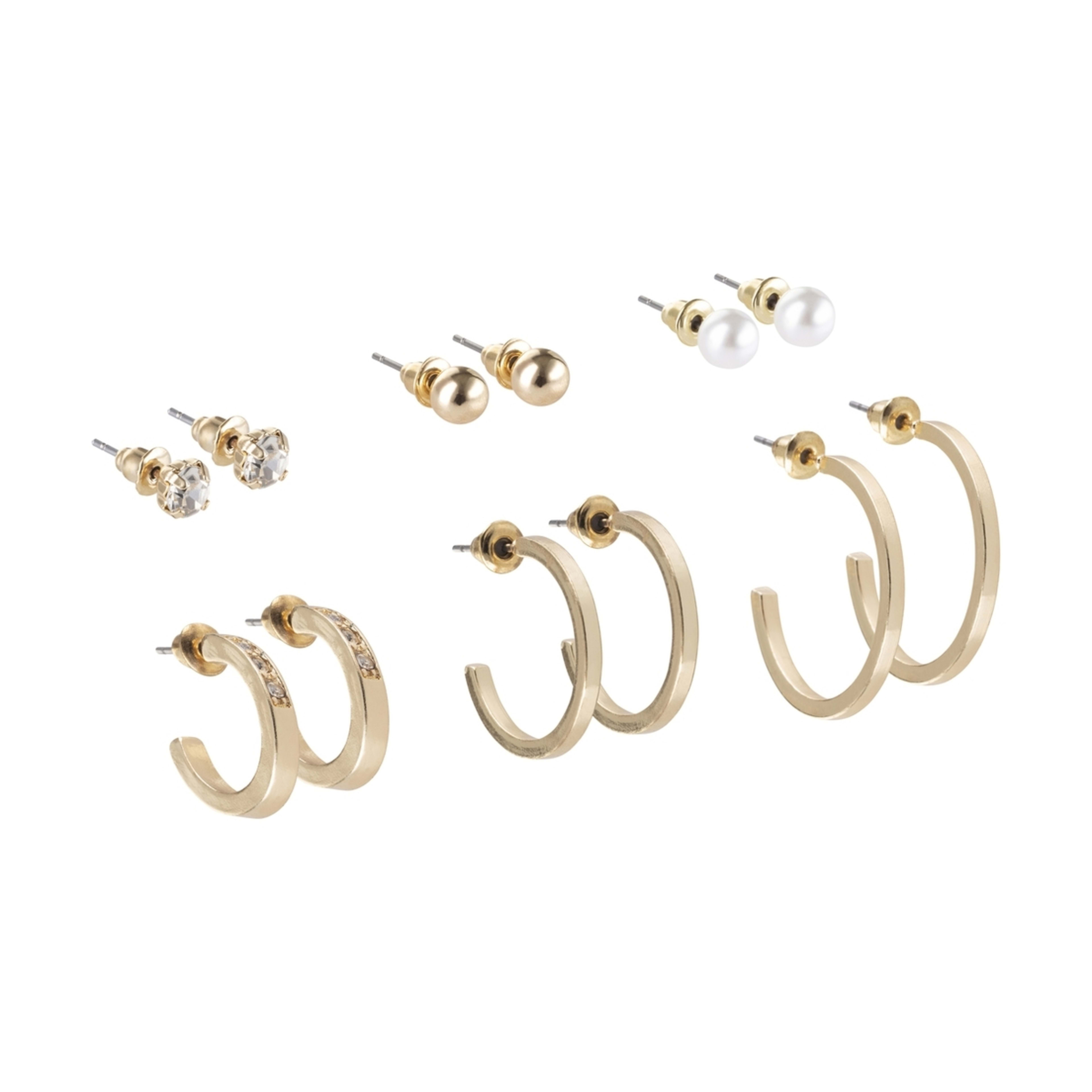 6 Pack Multiple Earrings Set Gold Tone Kmart