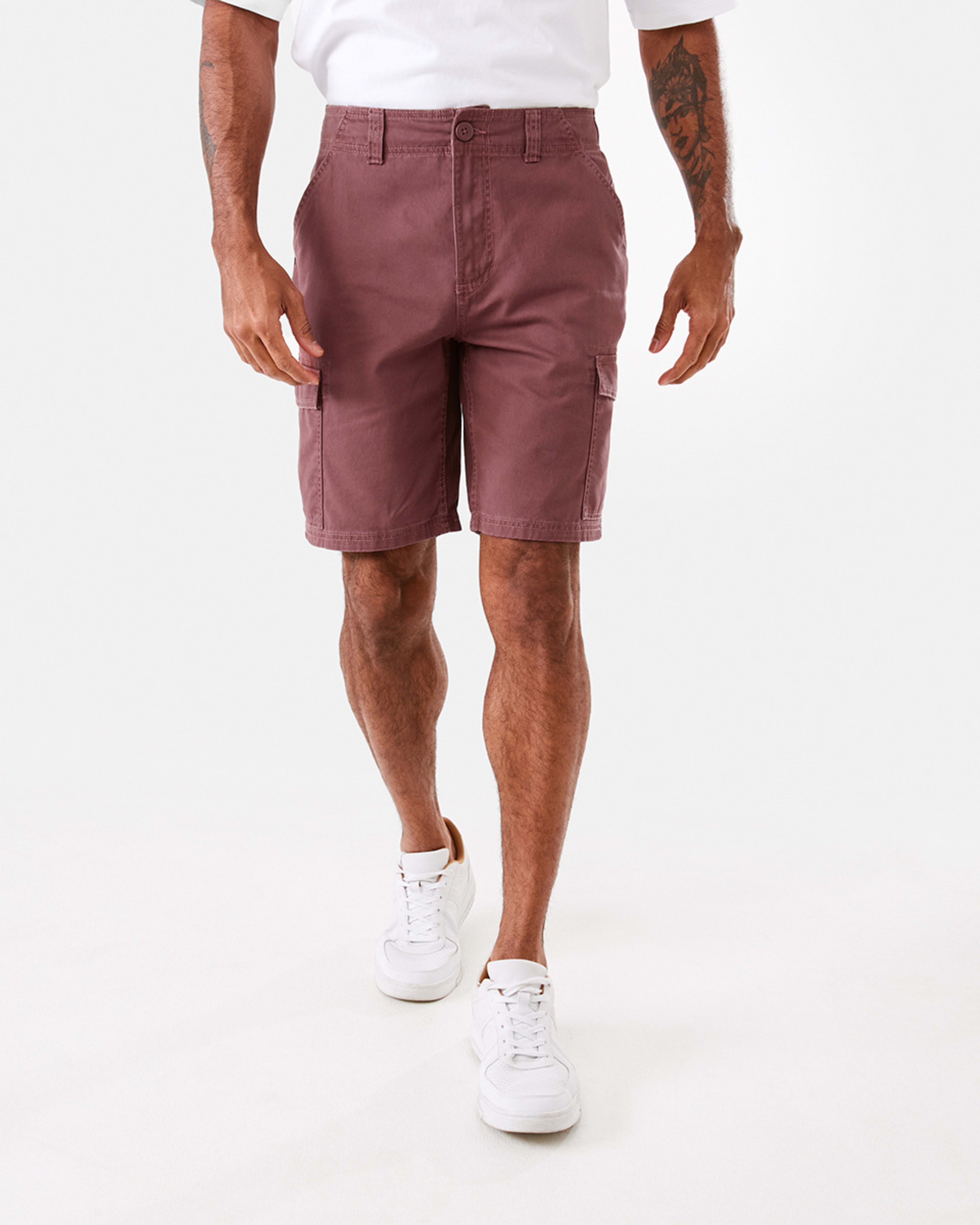 7 Fixed Waist Cargo Shorts Red Brick, 7 of 7