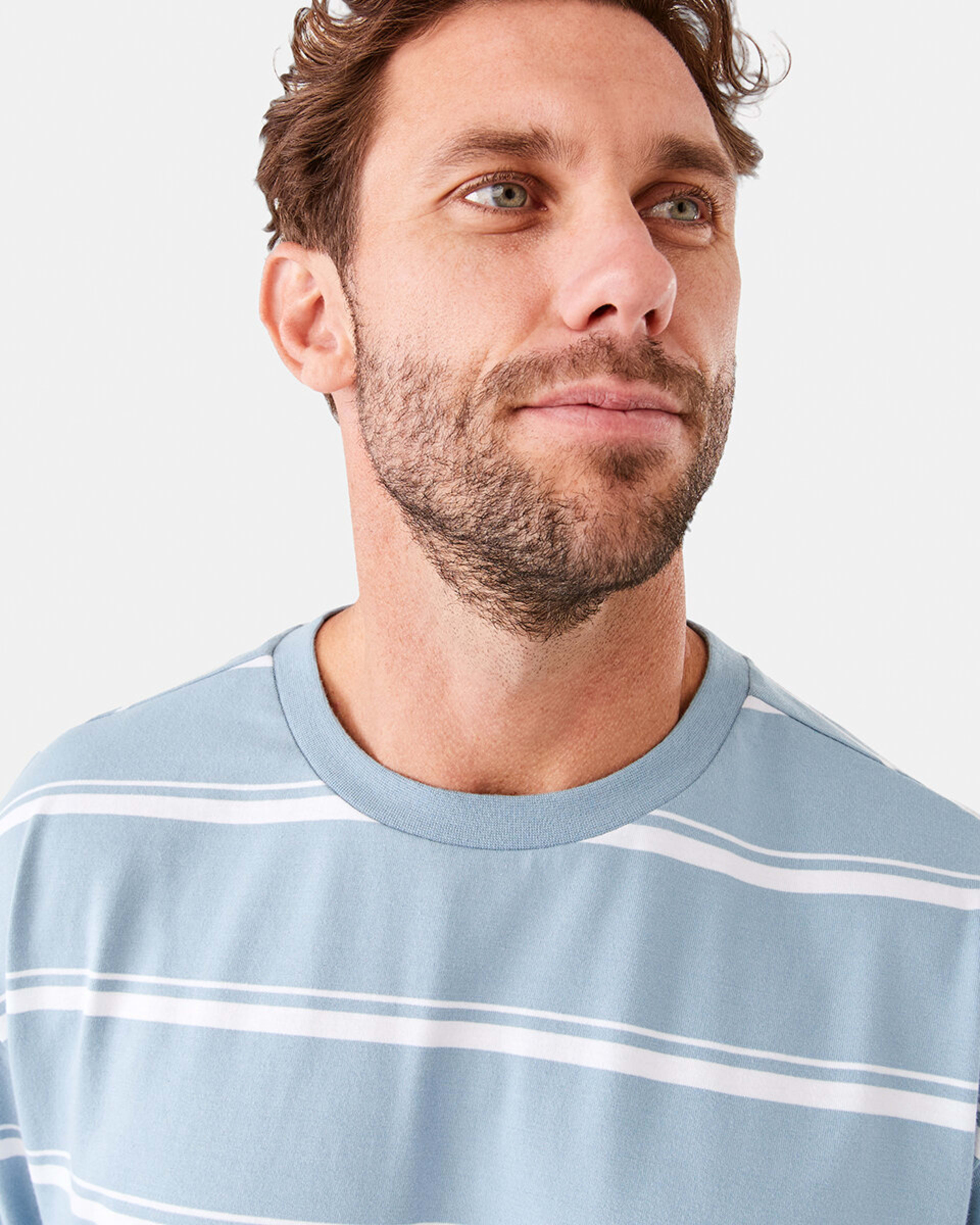 4 Oversized Striped T-Shirt Blu Strp, 4 of 6