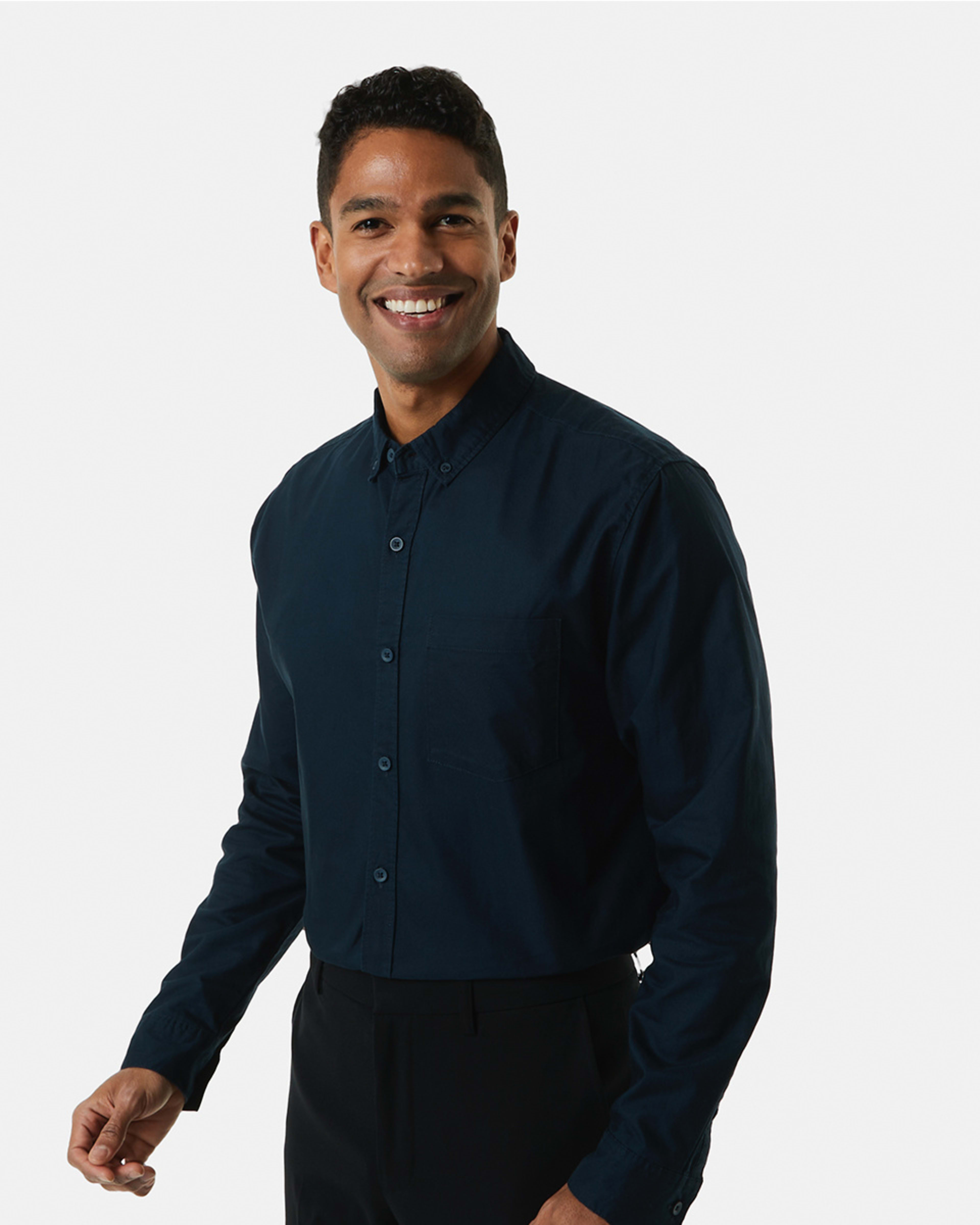 Long Sleeve Stretch Oxford Shirt Kmart