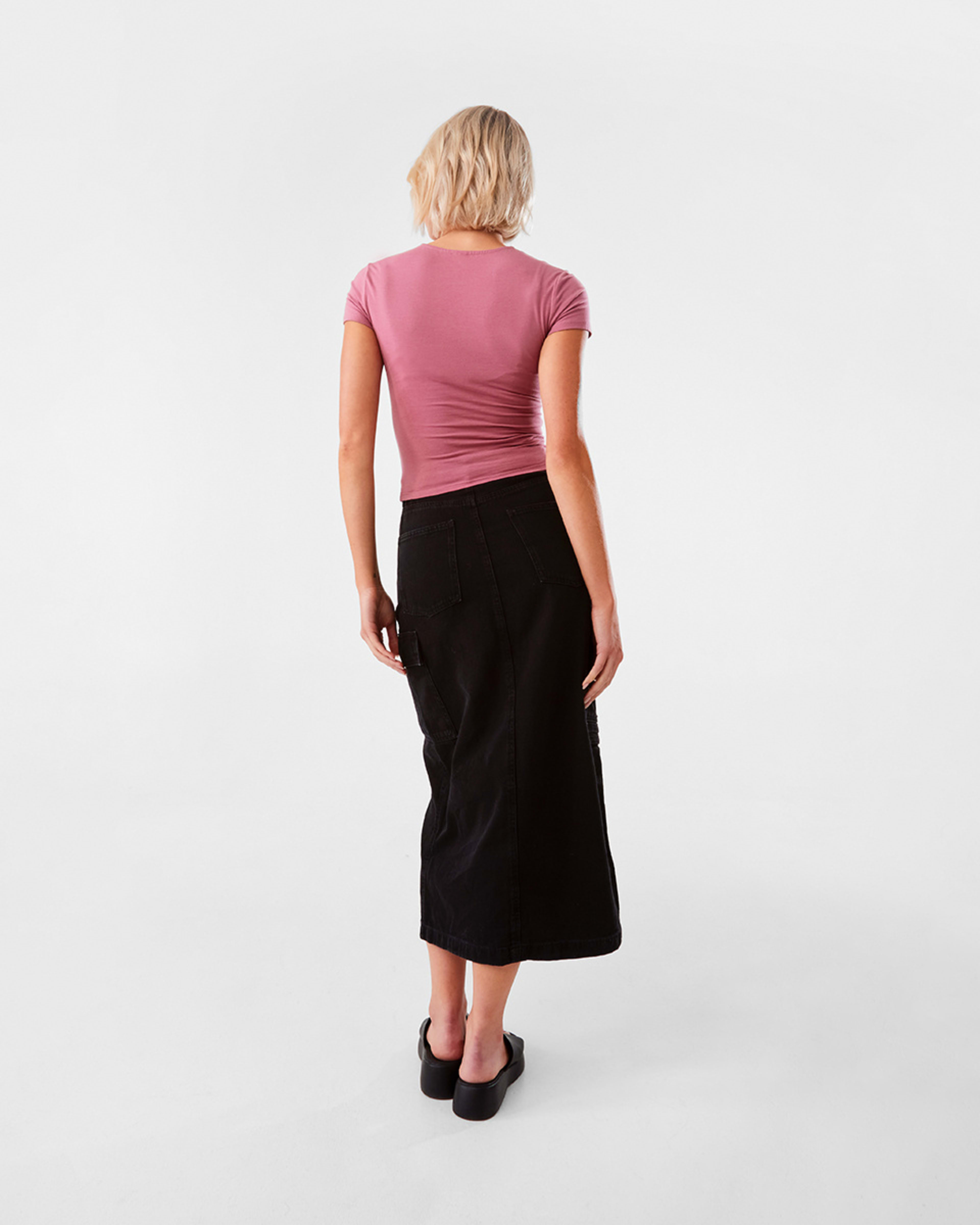 4 Short Sleeve Ruched Side Top Muted Rose, 4 of 7