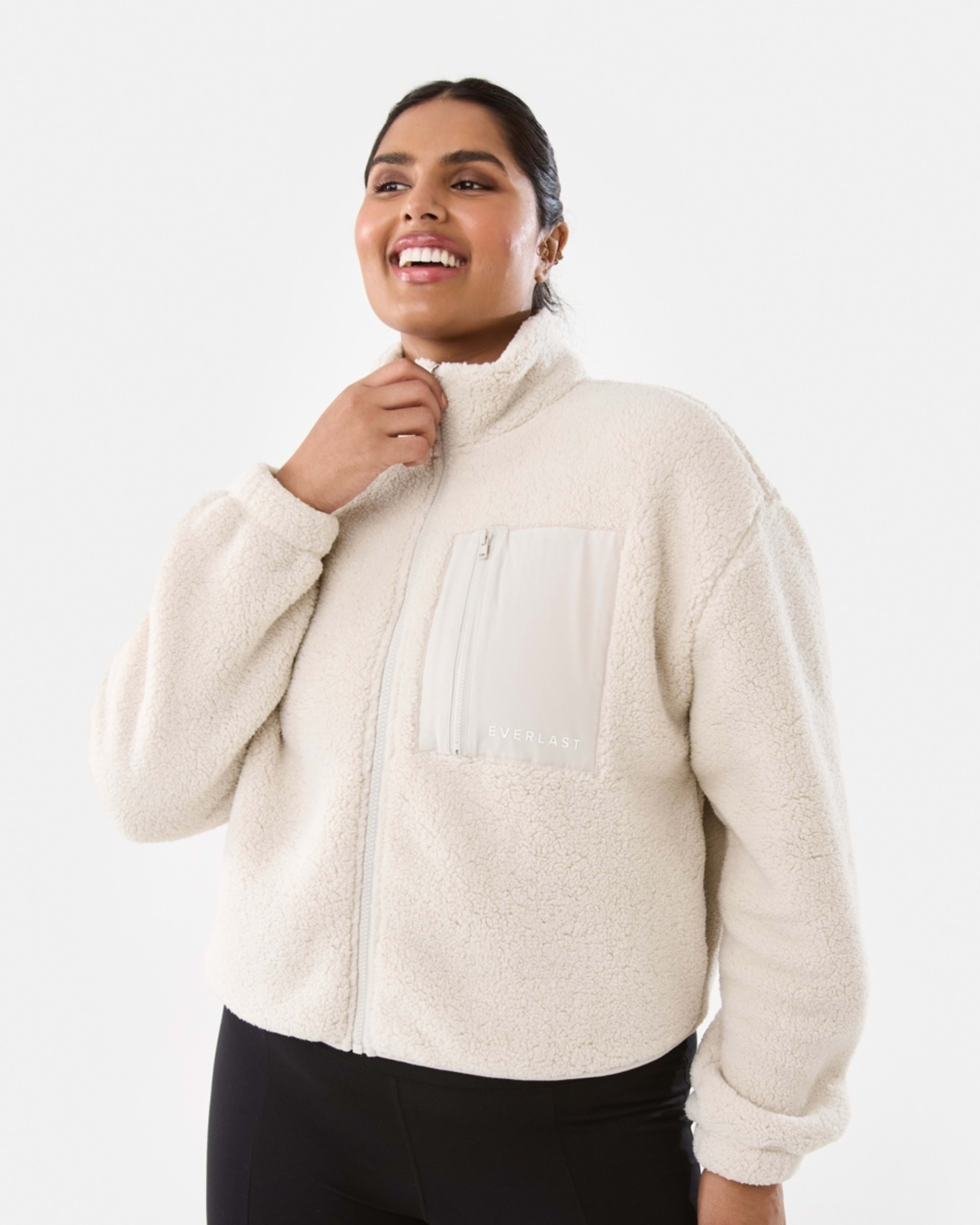 4 Everlast Womens Sherpa Jacket Cool Beige, 4 of 10