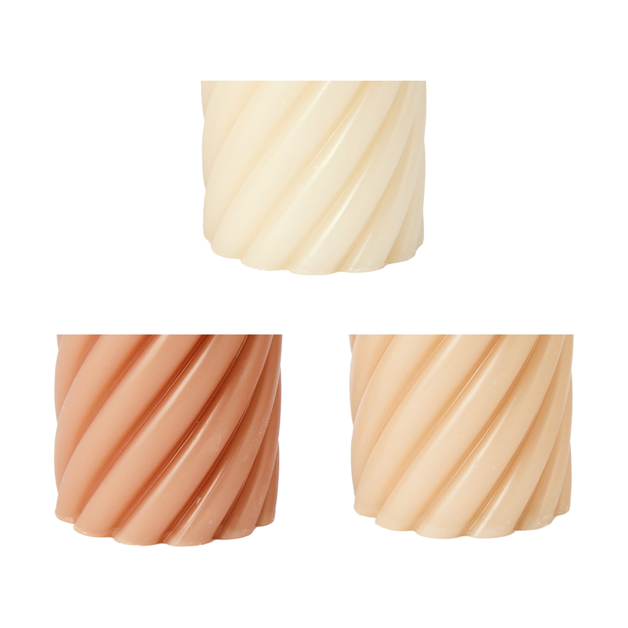 3 Pack Twist Tonal Pillar Candles Kmart NZ