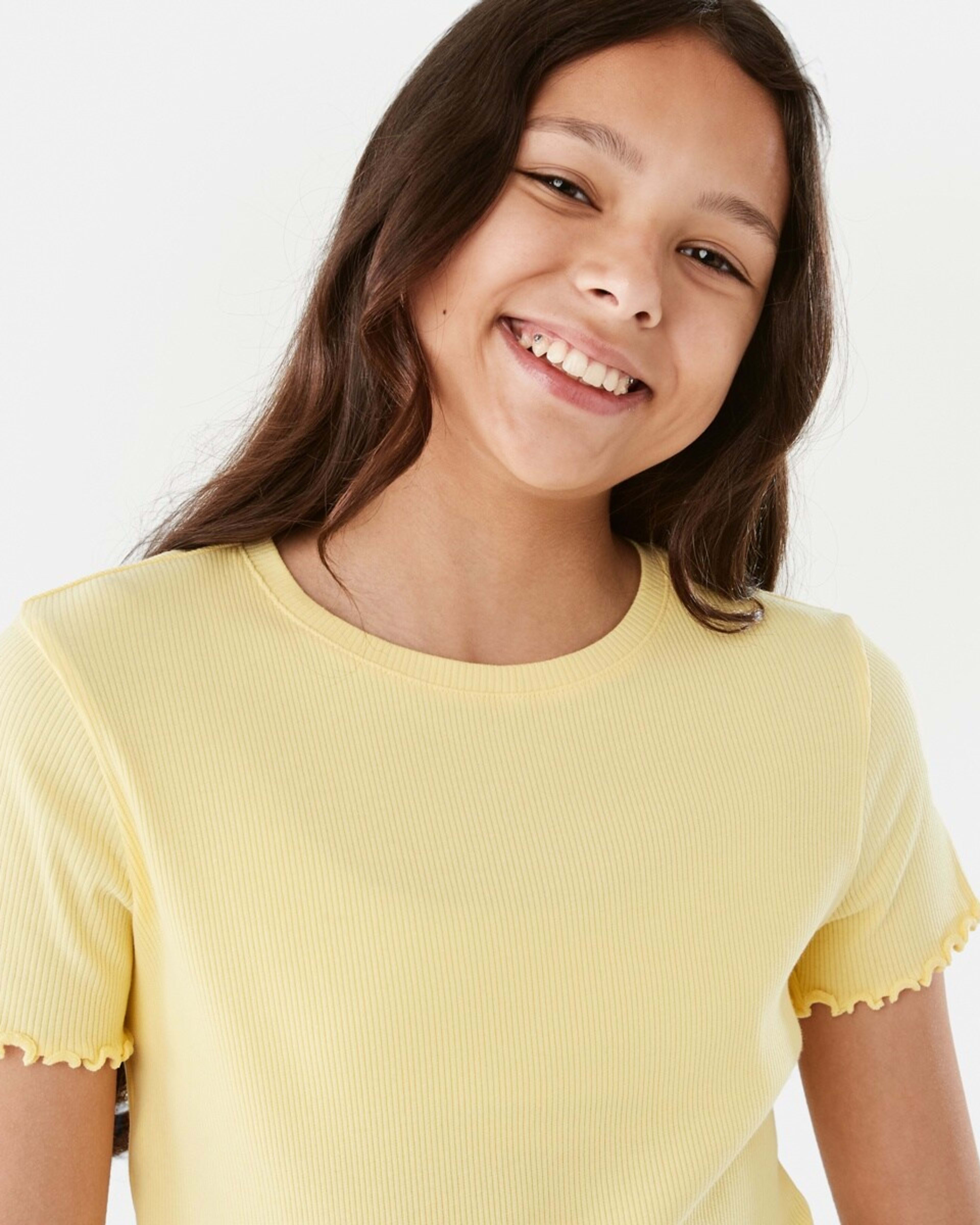3 Short Sleeve Rib Top Merng Ylw, 3 of 9