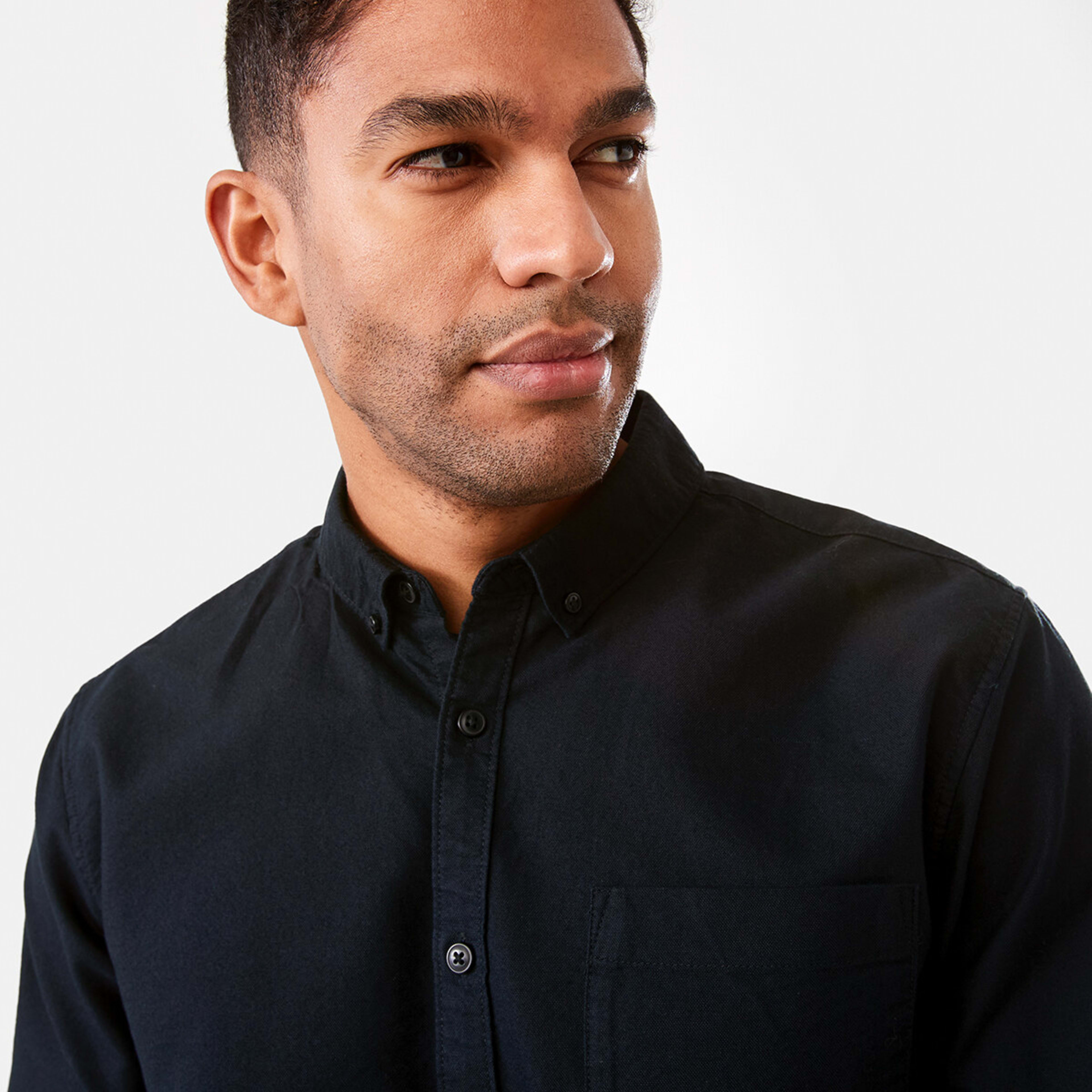 4 Long Sleeve Oxford Shirt Black, 4 of 7