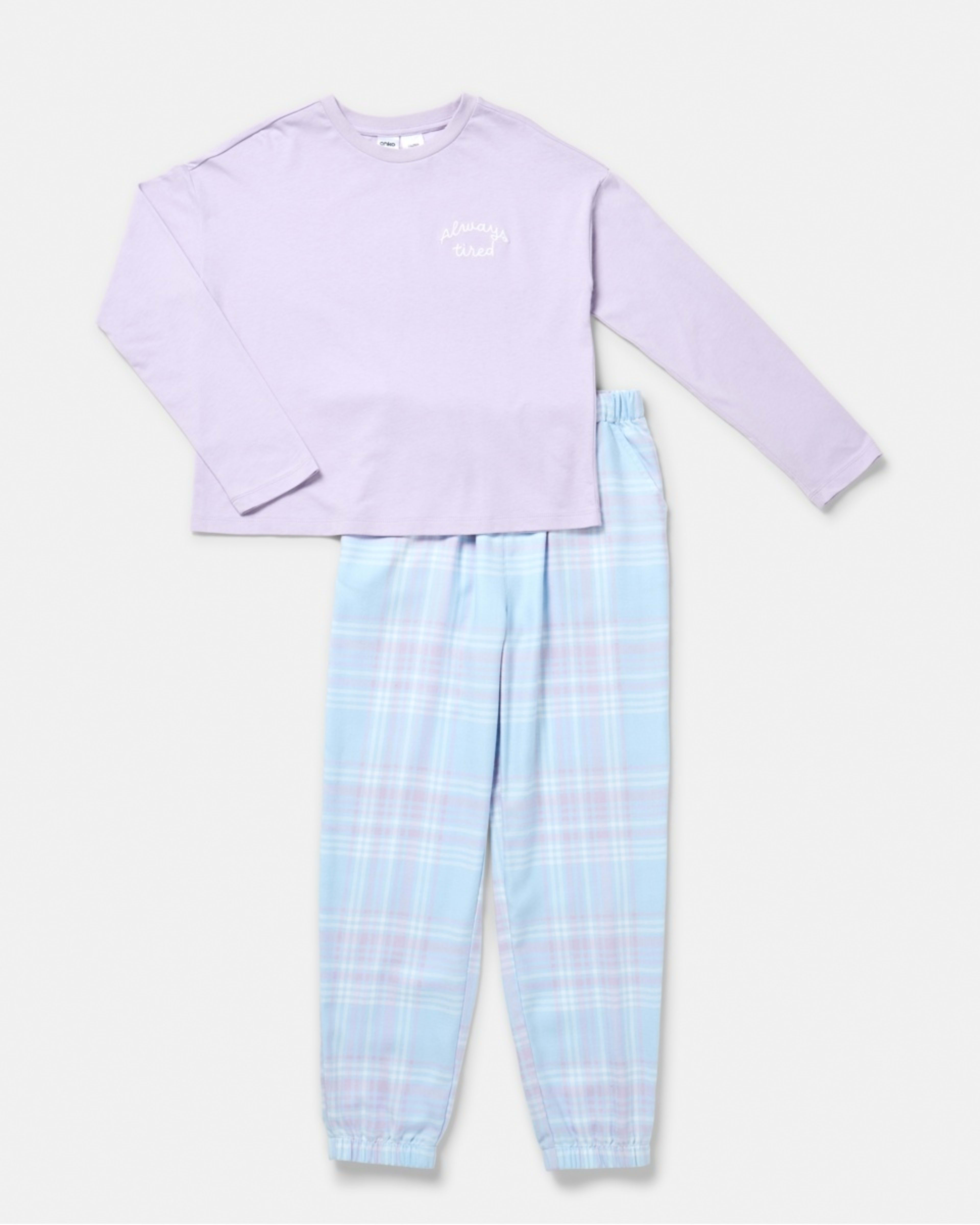 7 Knit Flannelette Pyjama Set Pur Slogan, 7 of 10