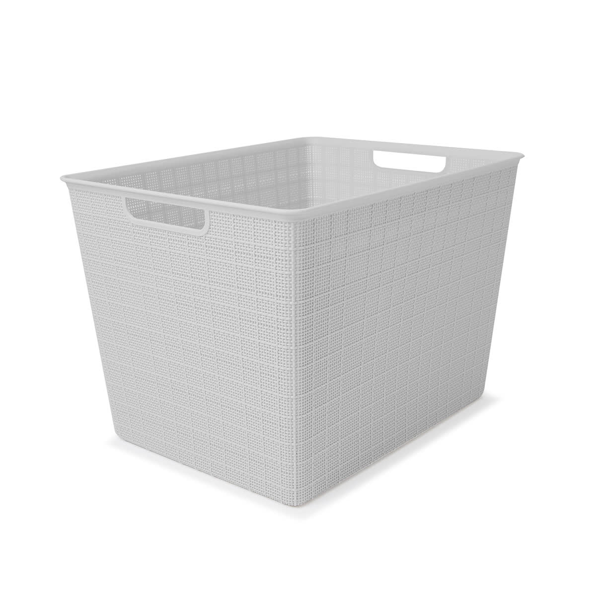 26L Rectangle Linen Weave Basket - Grey - Kmart