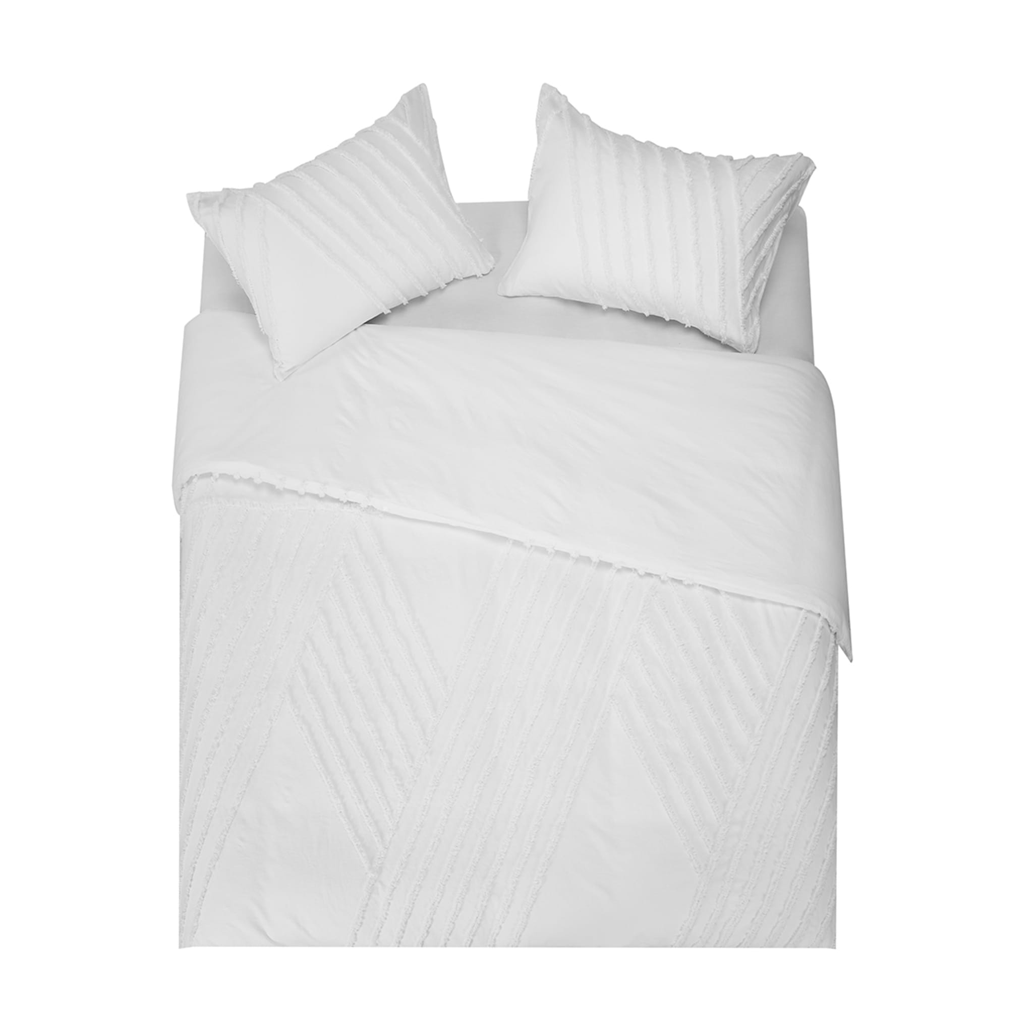 Tarni Cotton Quilt Cover Set King Bed, White Kmart