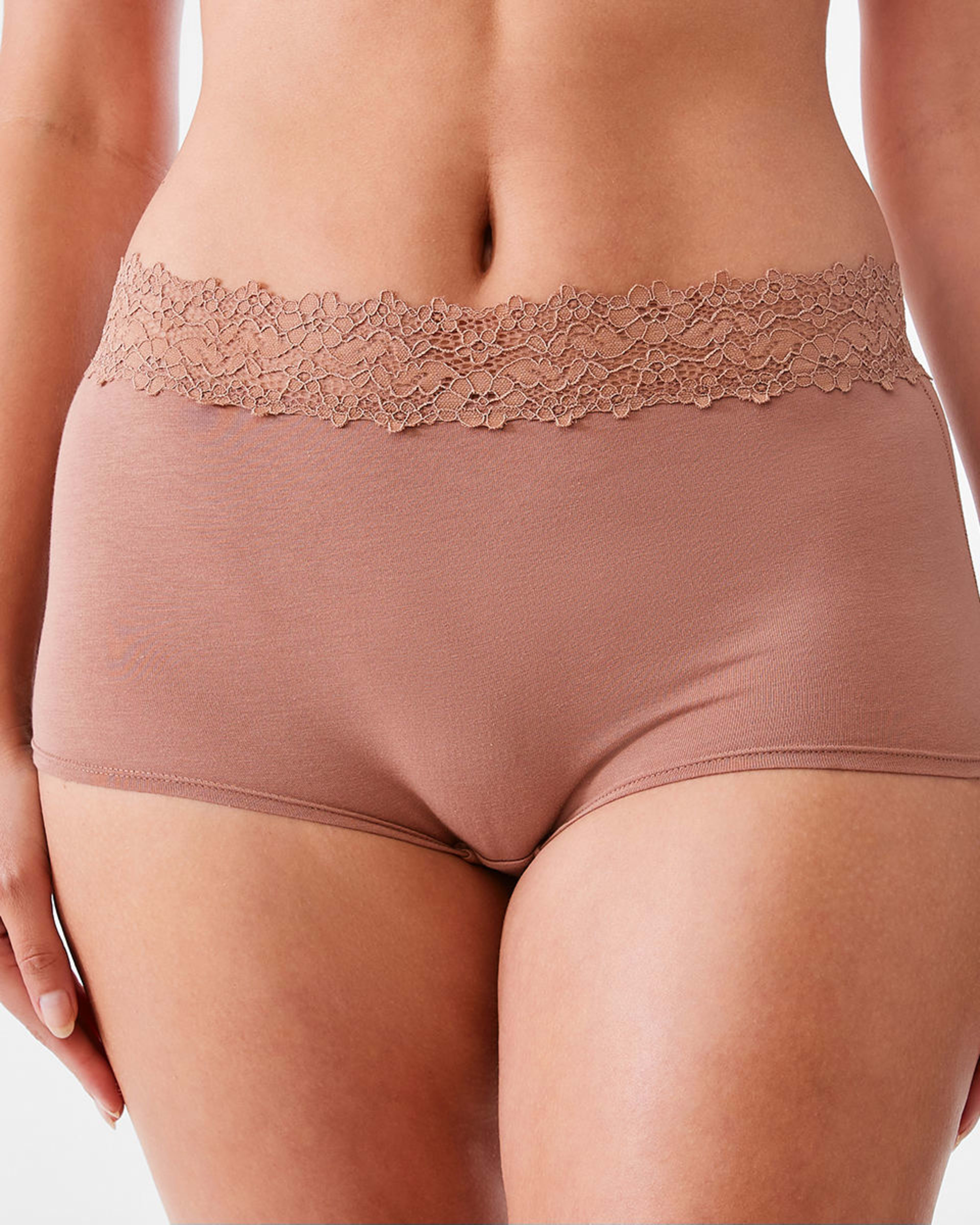 4 3 Pack Cotton Lace Boyleg Briefs Bk Sc Lf, 4 of 8