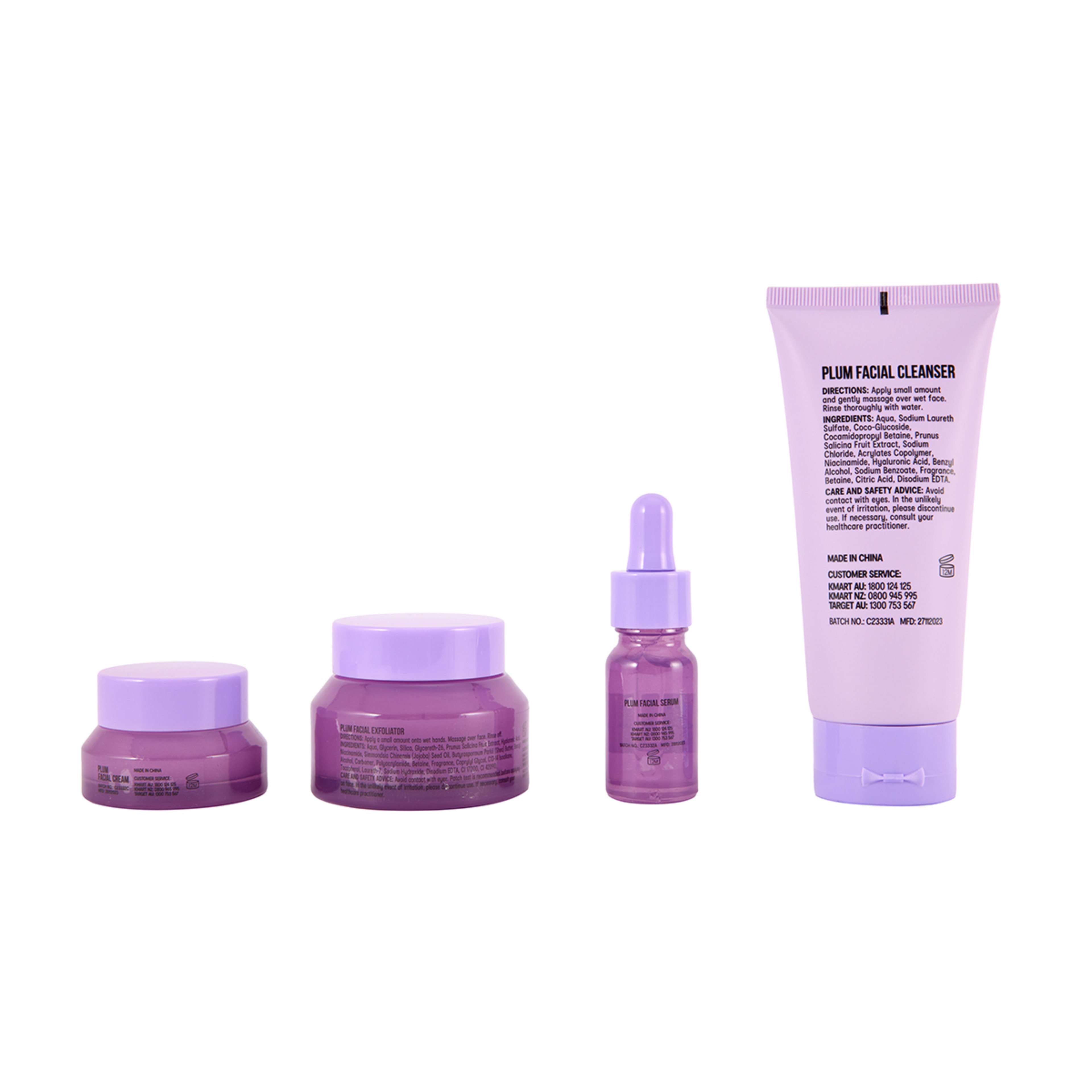 4 OXX Skincare Plum Mini Skin Kit - Niacinamide and Hyaluronic Acid, 4 of 9