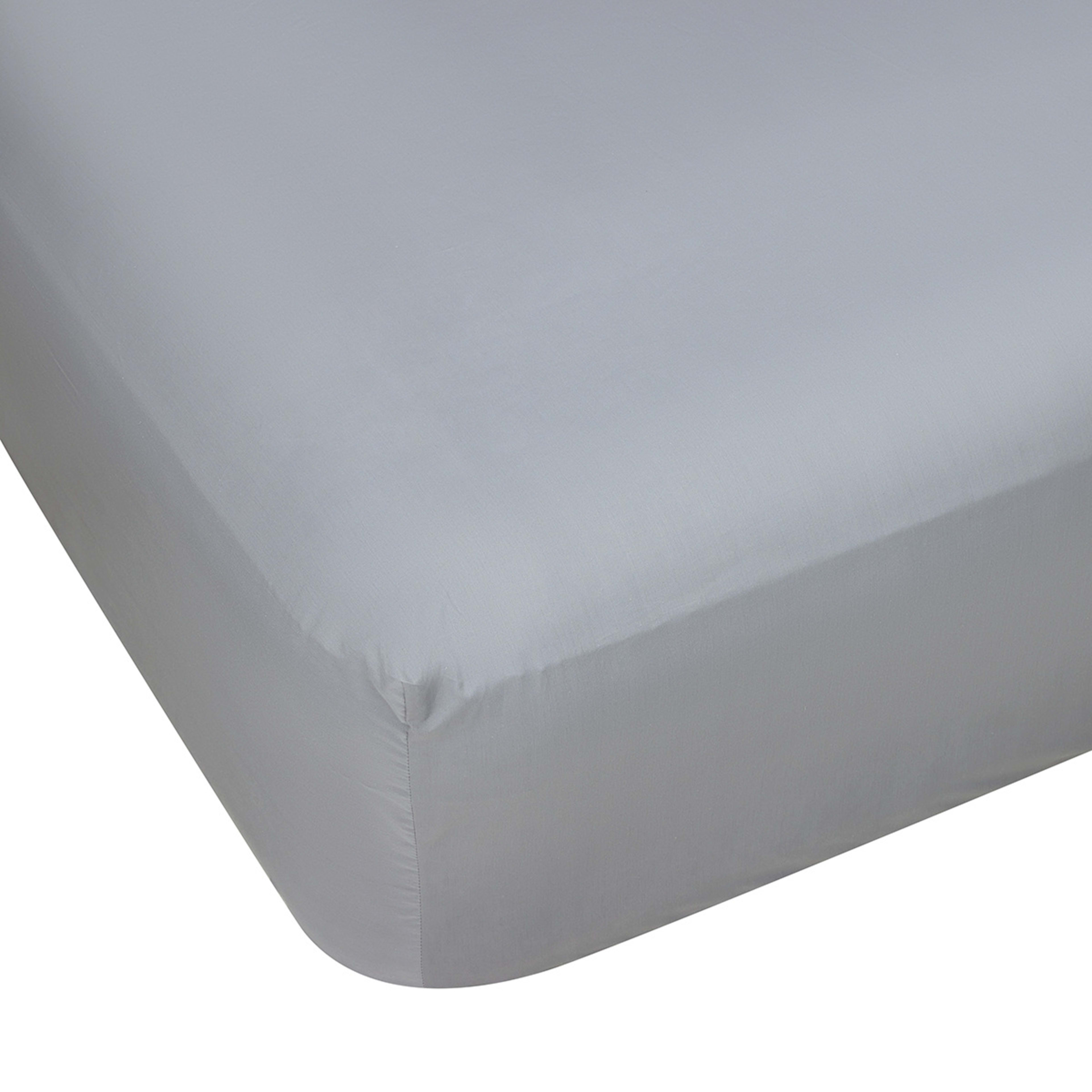 1 250 Thread Count Cotton Rich Fitted Sheet - King Bed, Grey