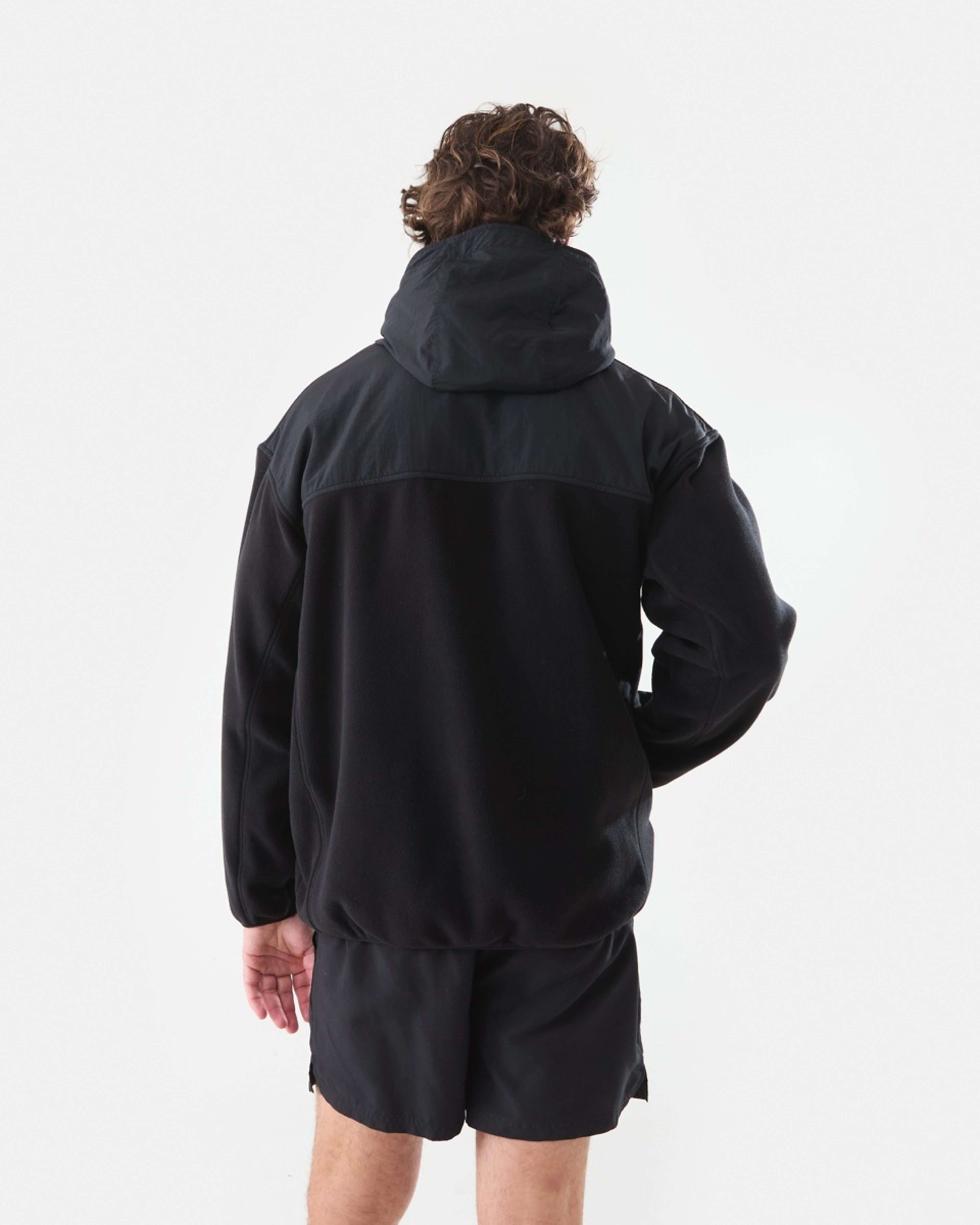 4 Active Mens Polar Fleece Full Zip Hoodie Black, 4 of 7