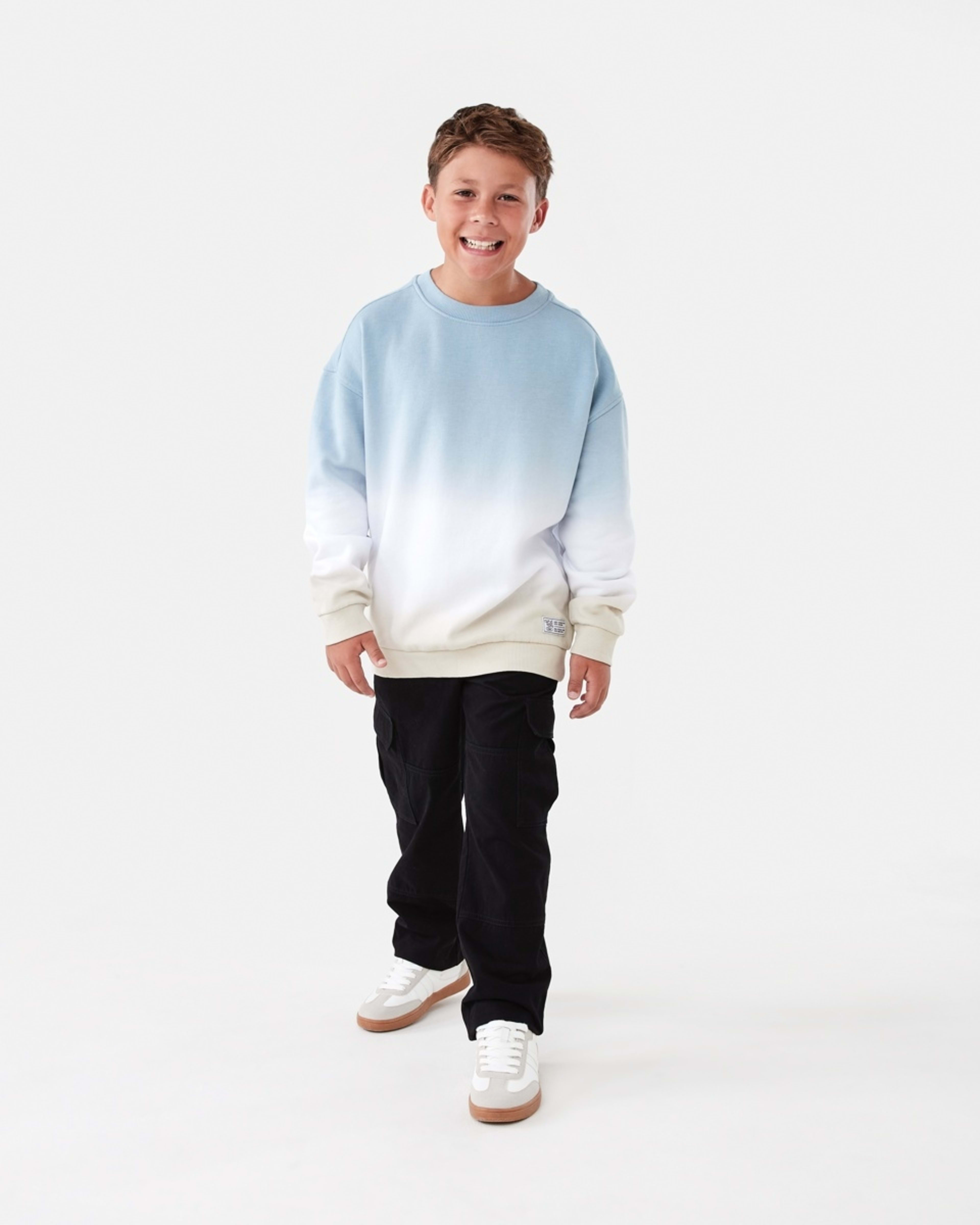 5 Oversized Washed Crew Neck Sweatshirt Faded Blue, 5 of 6