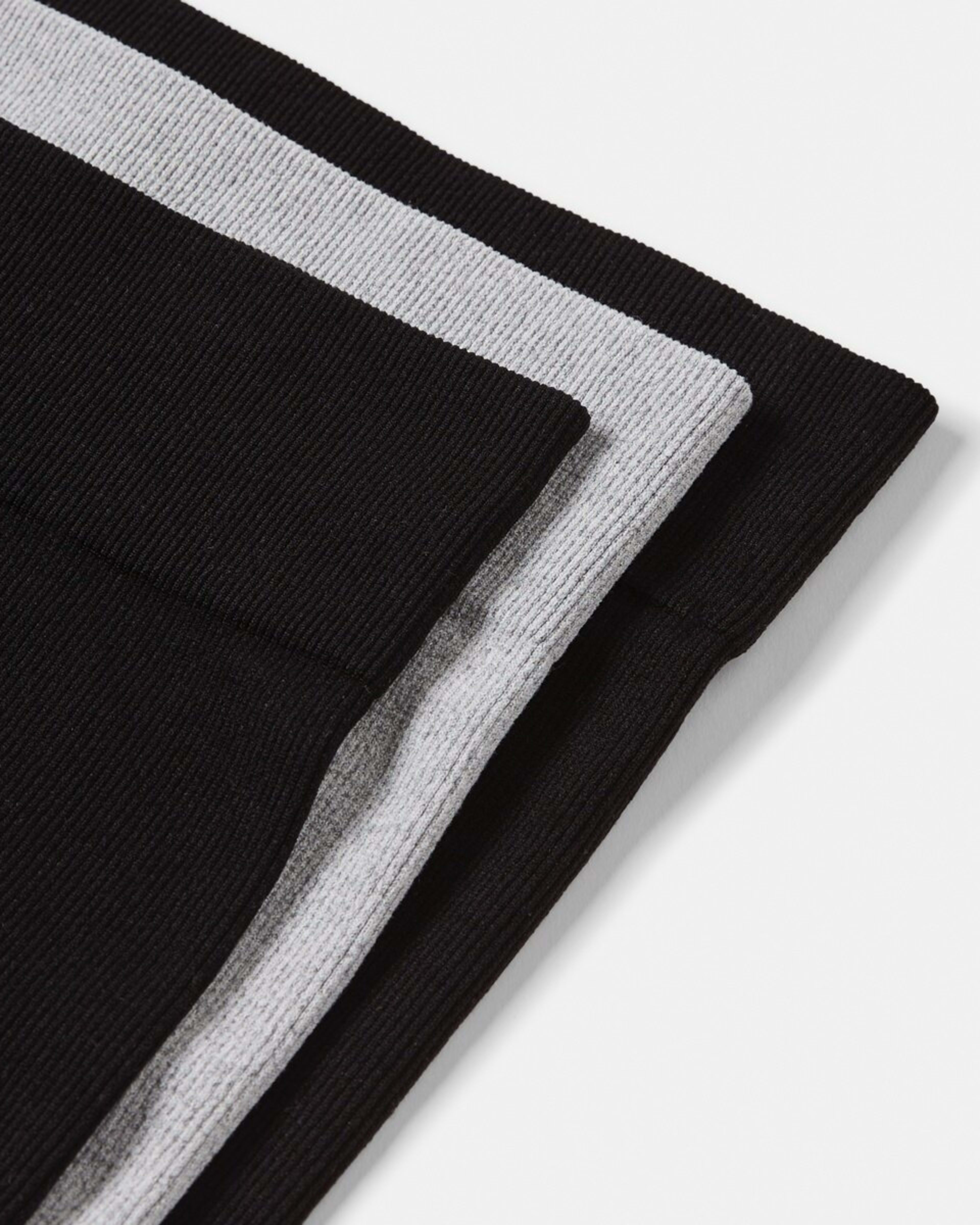 2 3 Pack Rib Shorties BLACK, GREY MARLE, BLACK, 2 of 7
