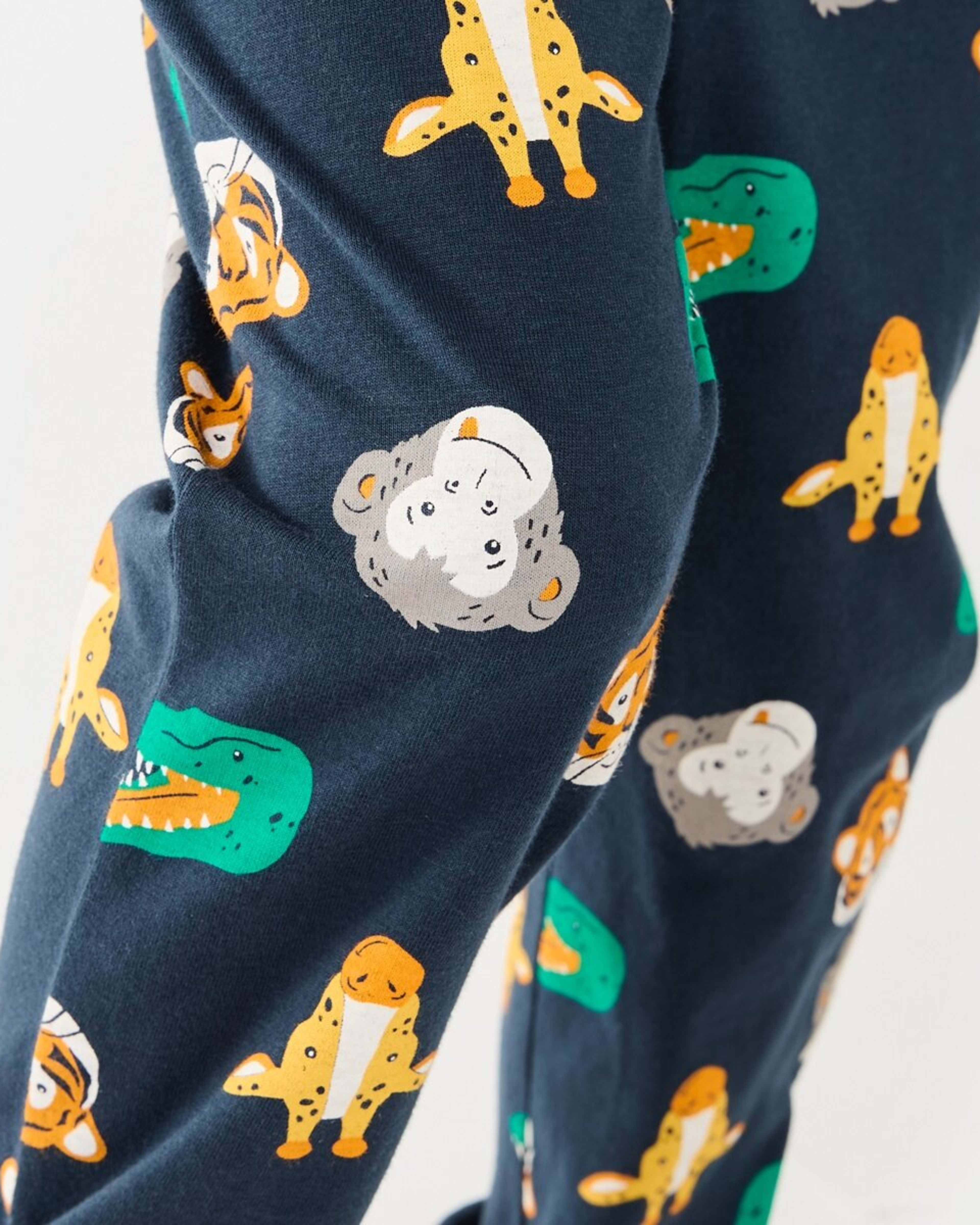 6 Jersey Pyjama Set Nvy Animal, 6 of 10