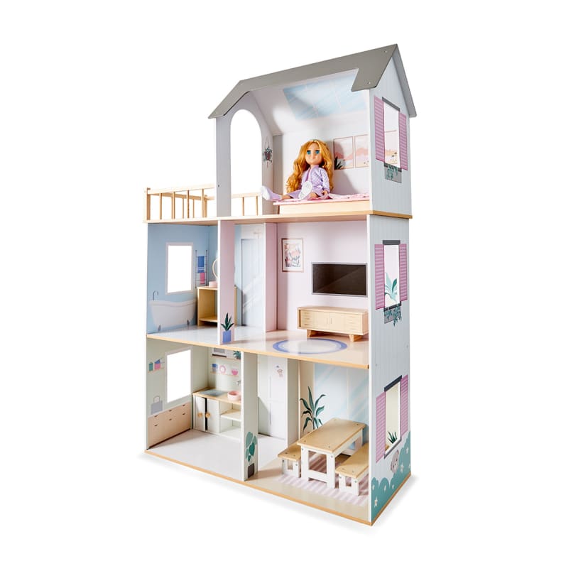 11 Piece 3 Level Dollhouse - Kmart