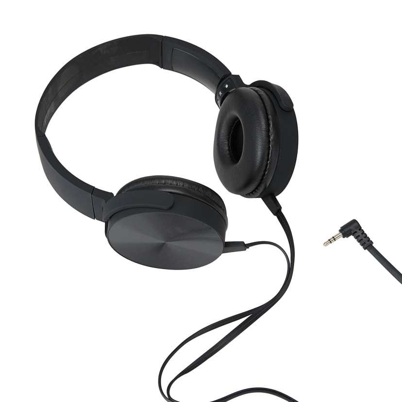 OnEar Wired Headphones Black Kmart